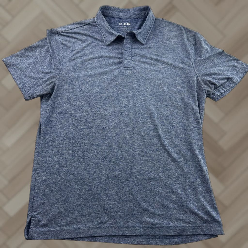 Vintage 01.Algo Performance Short Sleeve Button Front Golf Polo Shirt Men's Large Blue Size US L / EU 52-54 / 3 - 1 Thumbnail