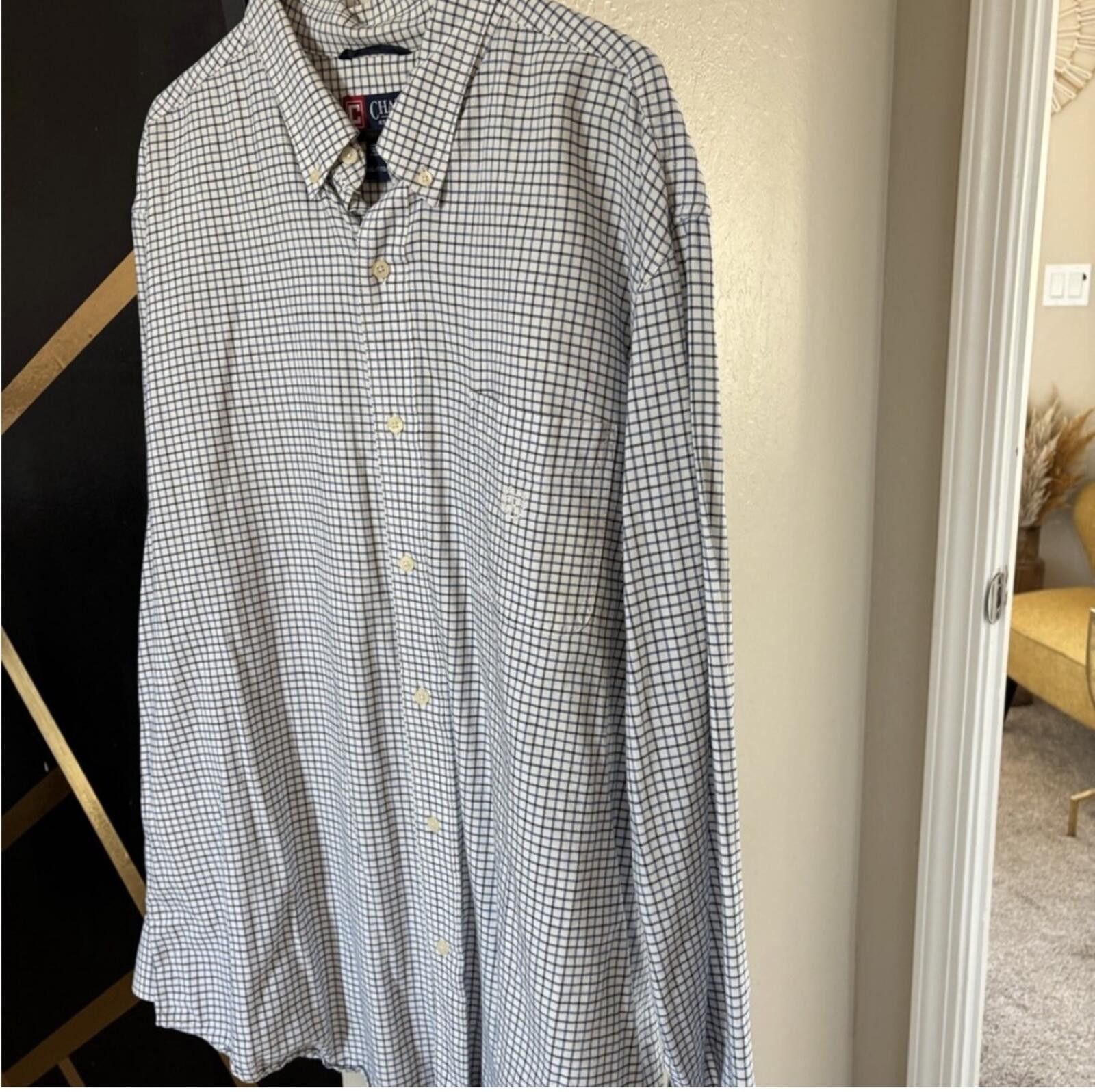 Chaps (Chaps) Men's Blue and White Checkered Shirt Size US XXL / EU 58 / 5 - 5 Thumbnail