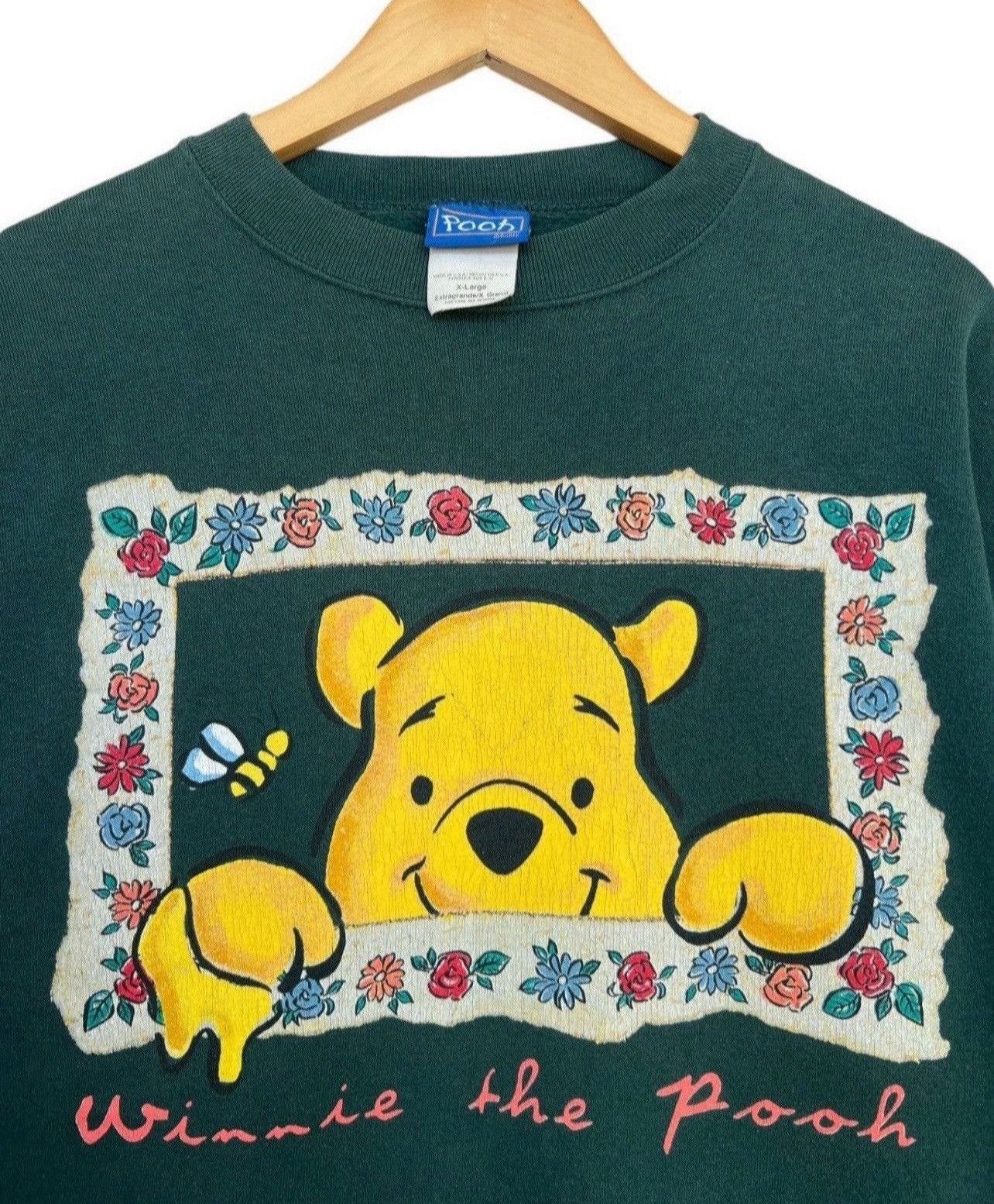 Vintage Vintage 90s Winnie The Pooh Sweatshirt Green Pooh Crewneck Size US XL / EU 56 / 4 - 2 Thumbnail