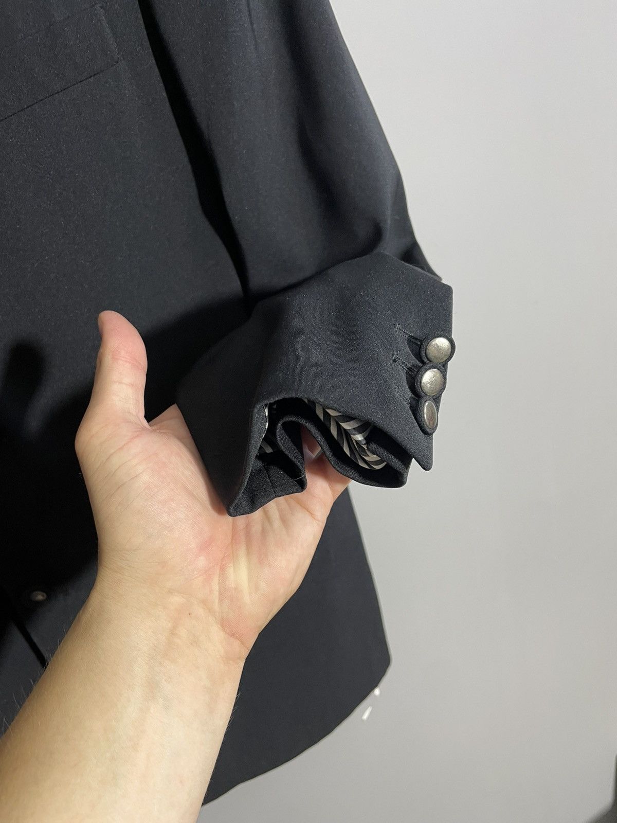 Marithe + Francois Girbaud Marithe Francois Girbaud S.P.Q.R. City Black Mens Blazer Size 50R - 6 Thumbnail
