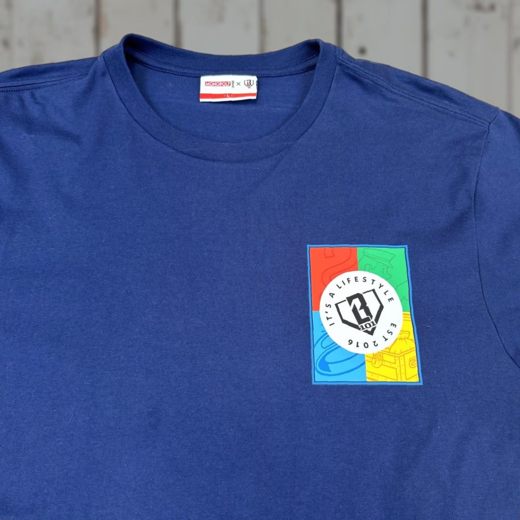 Vintage MONOPOLY Shirt Mens Large Blue It's More Than A Game Graphic Tee Mr Monopoly Size US L / EU 52-54 / 3 - 1 Thumbnail