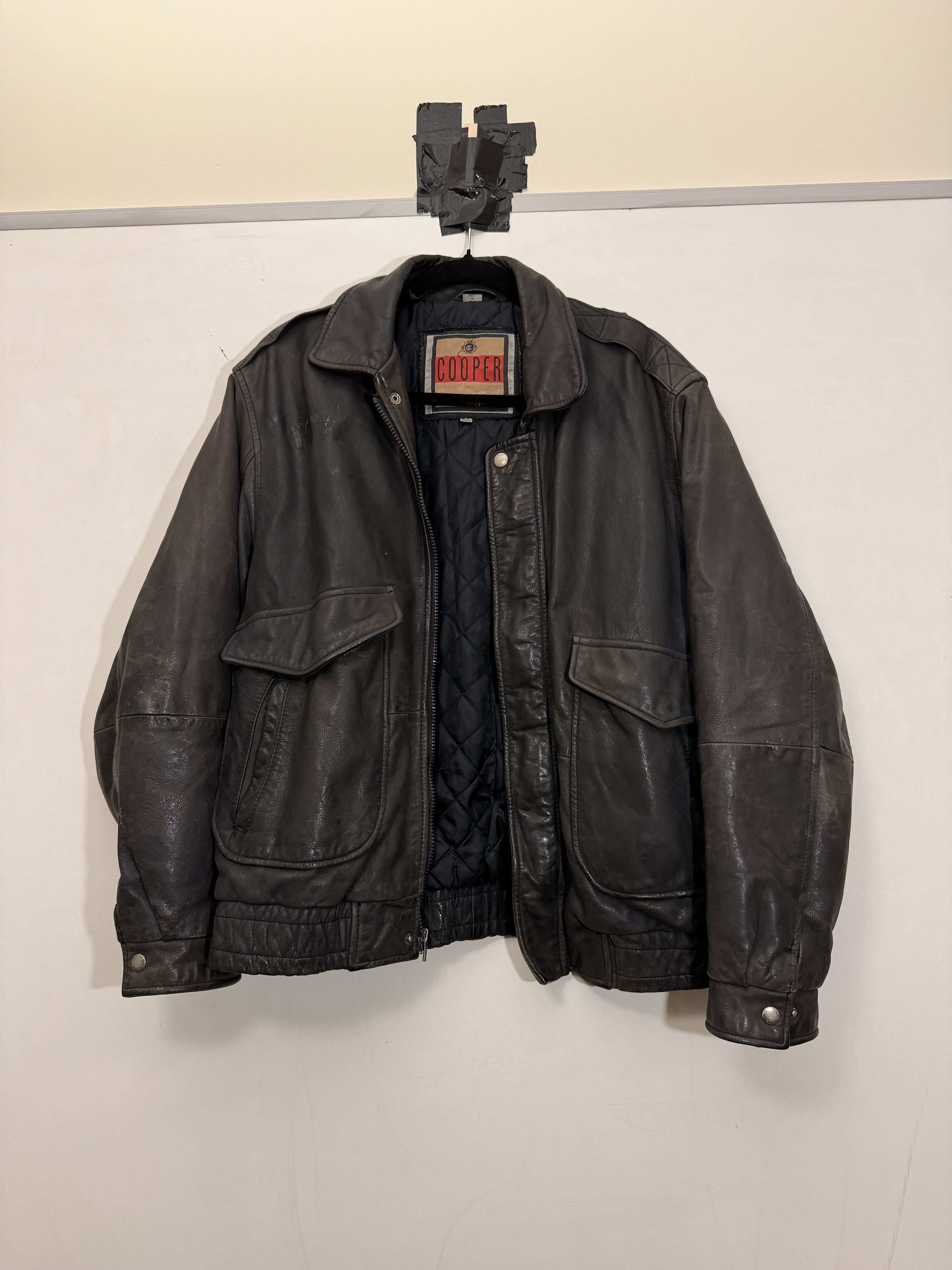 Cooper 80’s 90’s VTG Vintage Cooper Genuine Leather Grey Jacket Size US M / EU 48-50 / 2 - 1 Thumbnail
