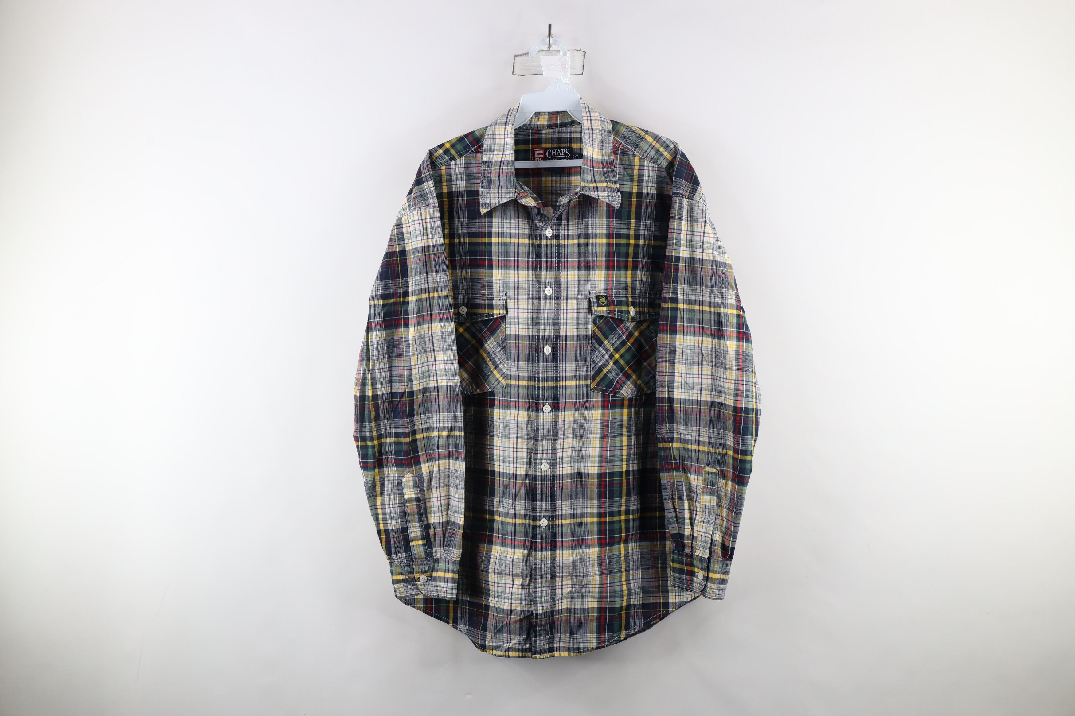 Ralph Lauren × Vintage Vintage 90s Chaps Ralph Lauren Rainbow Plaid Button Shirt Size US L / EU 52-54 / 3 - 1 Thumbnail