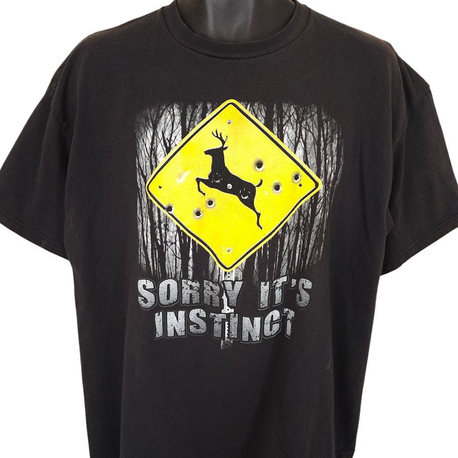Delta Deer Hunting T Shirt Mens Size XL Black Sorry Its Instinct Size US XL / EU 56 / 4 - 1 Thumbnail