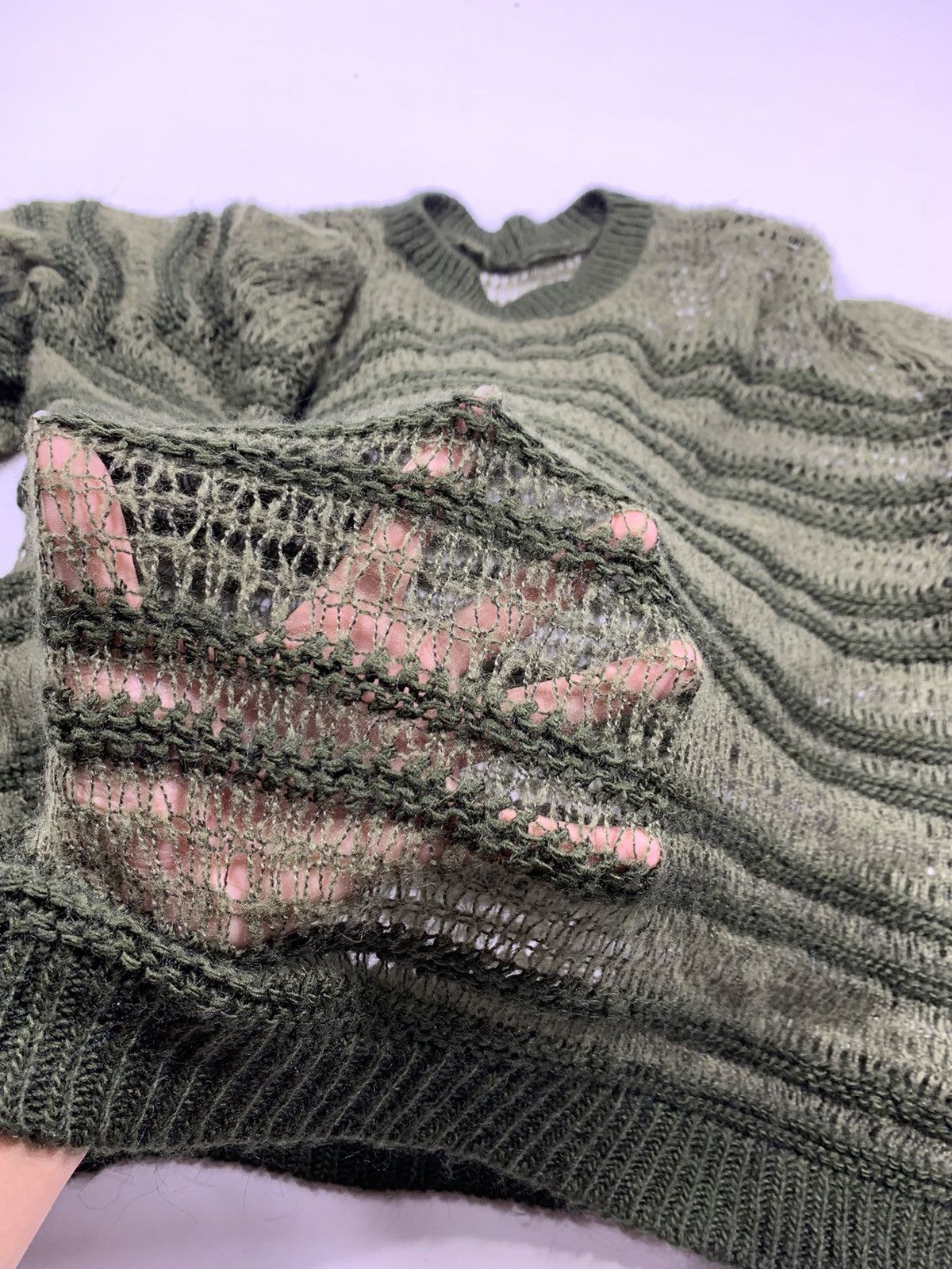 20471120 Stripe Grunge Sweater Kurt Cobain Style Size US L / EU 52-54 / 3 - 4 Thumbnail