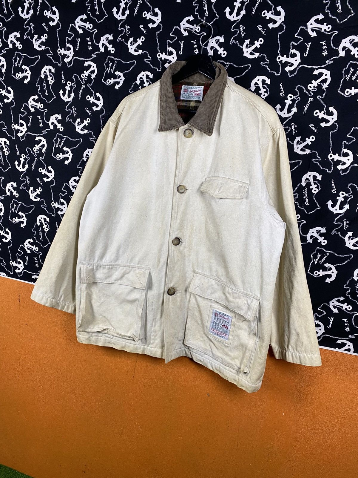 Japanese Brand BROWNIE Japanese Workwear Canvas Jacket Corduroy Collar Size US L / EU 52-54 / 3 - 4 Thumbnail