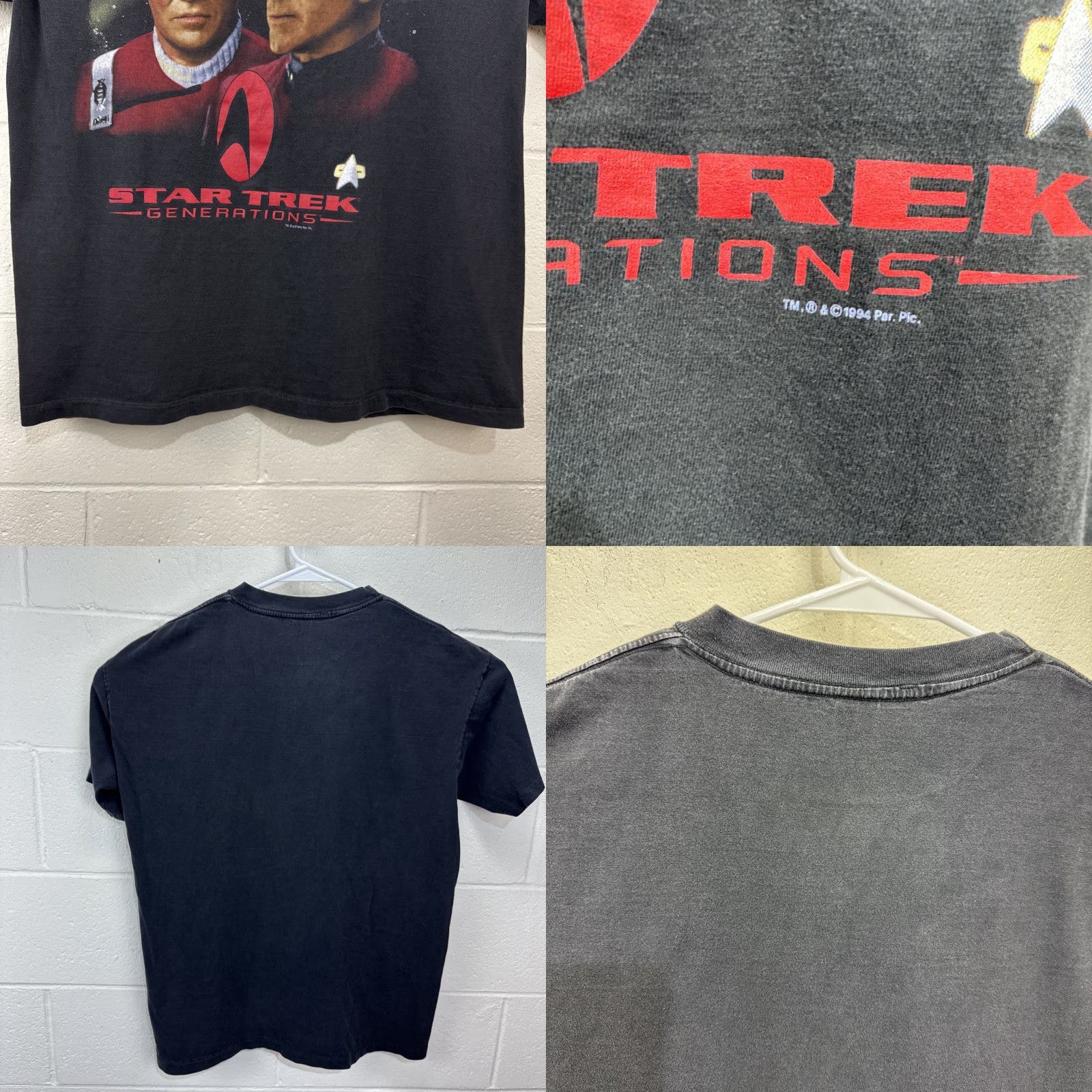 Vintage VINTAGE Star Trek Generations Men's XL T-Shirt Crew Neck Short Sleeve Black Sci-Fi Logo 90s Size US XL / EU 56 / 4 - 8 Thumbnail