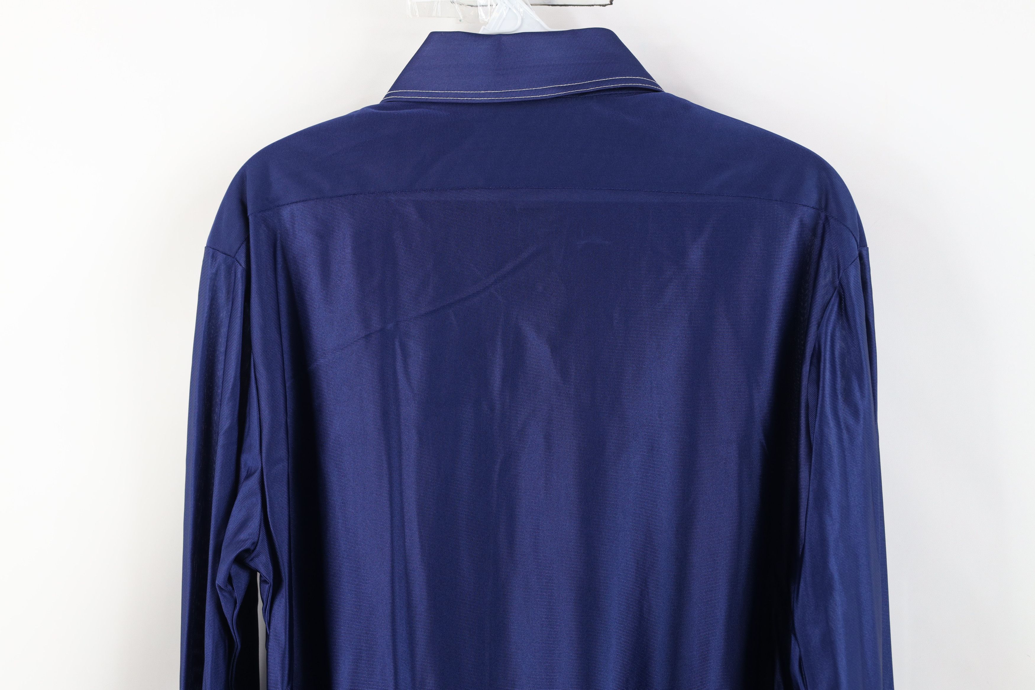Vintage Vintage 70s Streetwear Nylon Knit Dagger Collar Button Shirt Size US M / EU 48-50 / 2 - 12 Thumbnail