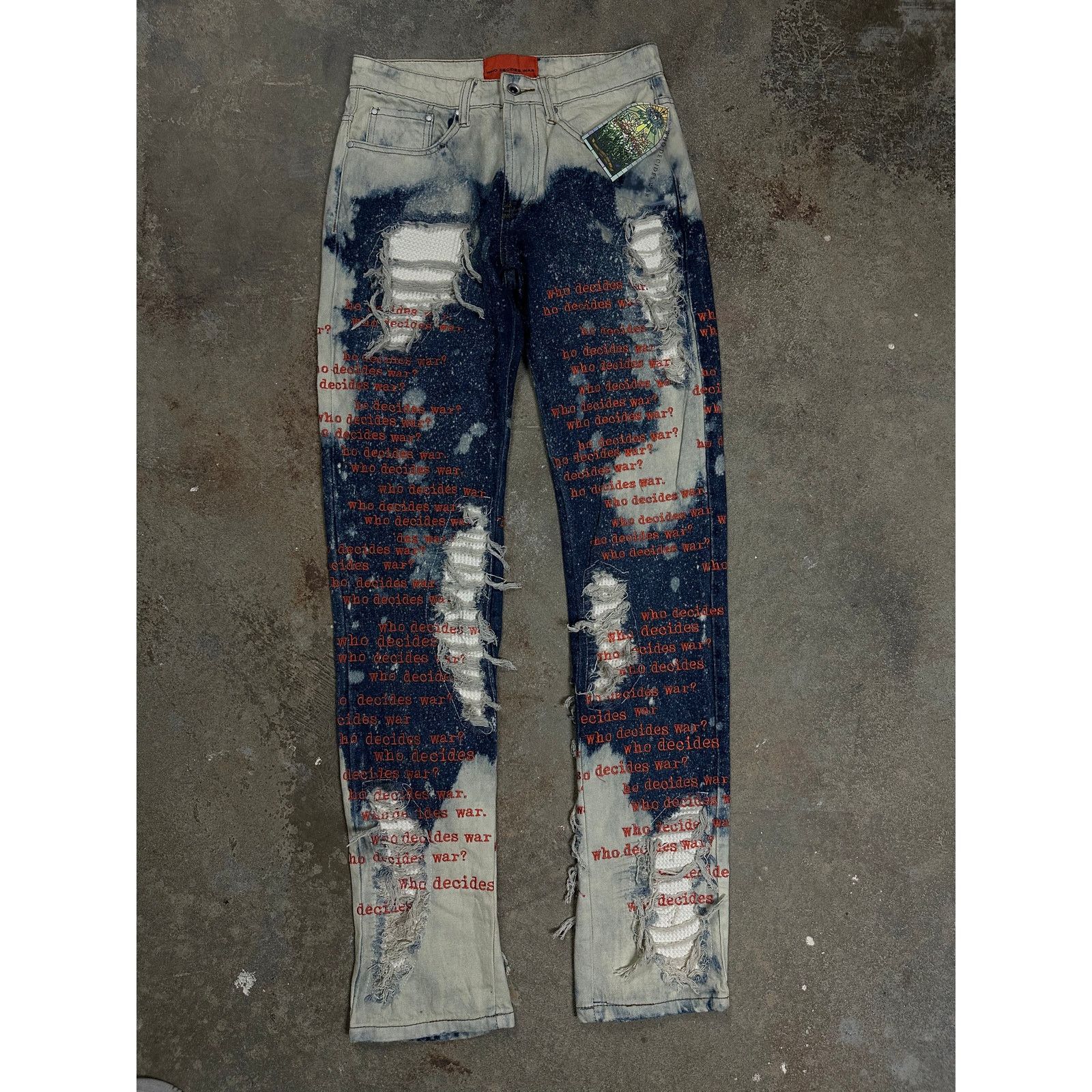 Who Decides War WDW Crimson Sky Bleached Denim Size 28 New Size US 28 / EU 44 - 1 Thumbnail