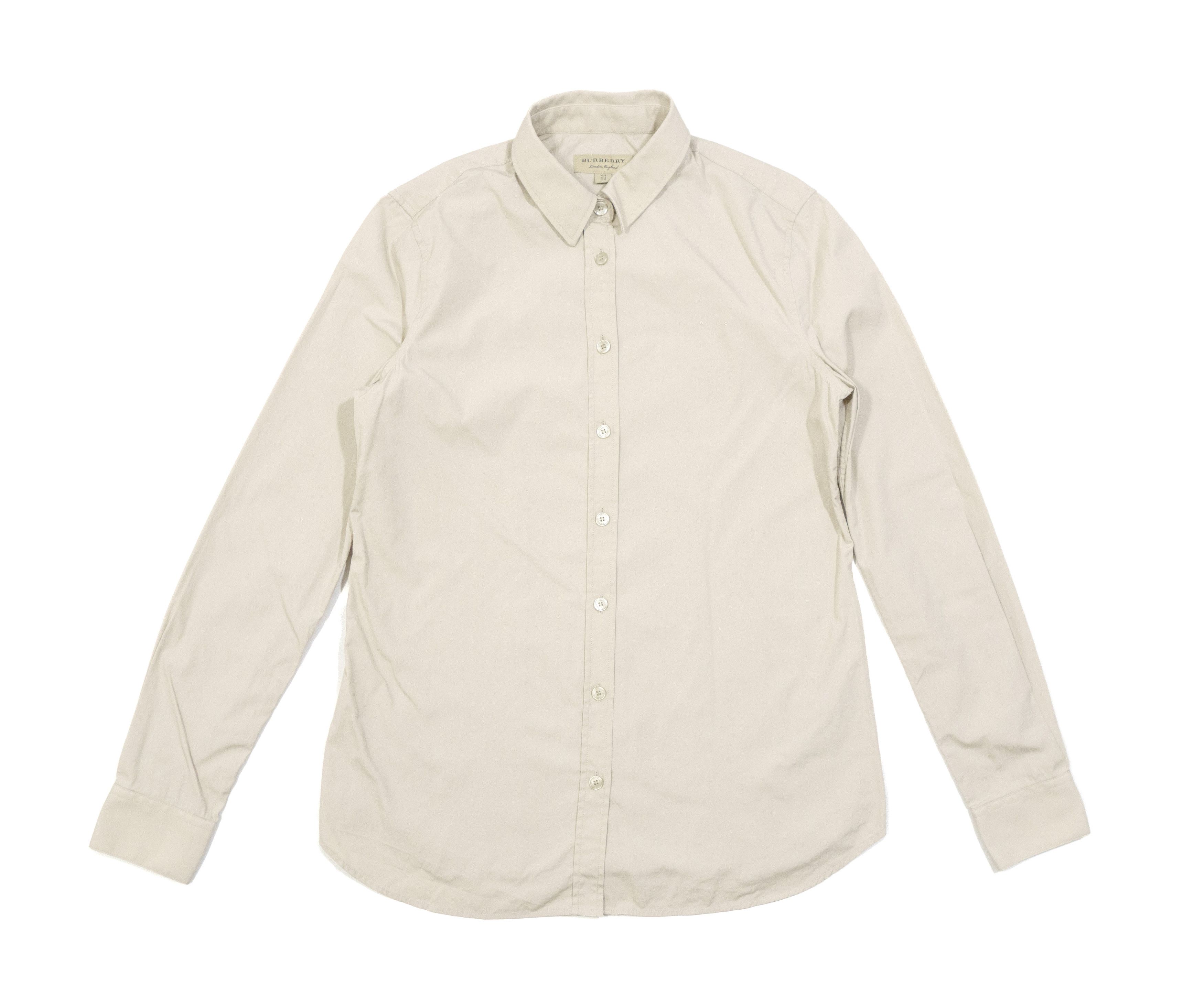 Burberry Fitted Basic Cotton Shirt Size XS / US 0-2 / IT 36-38 - 1 Thumbnail