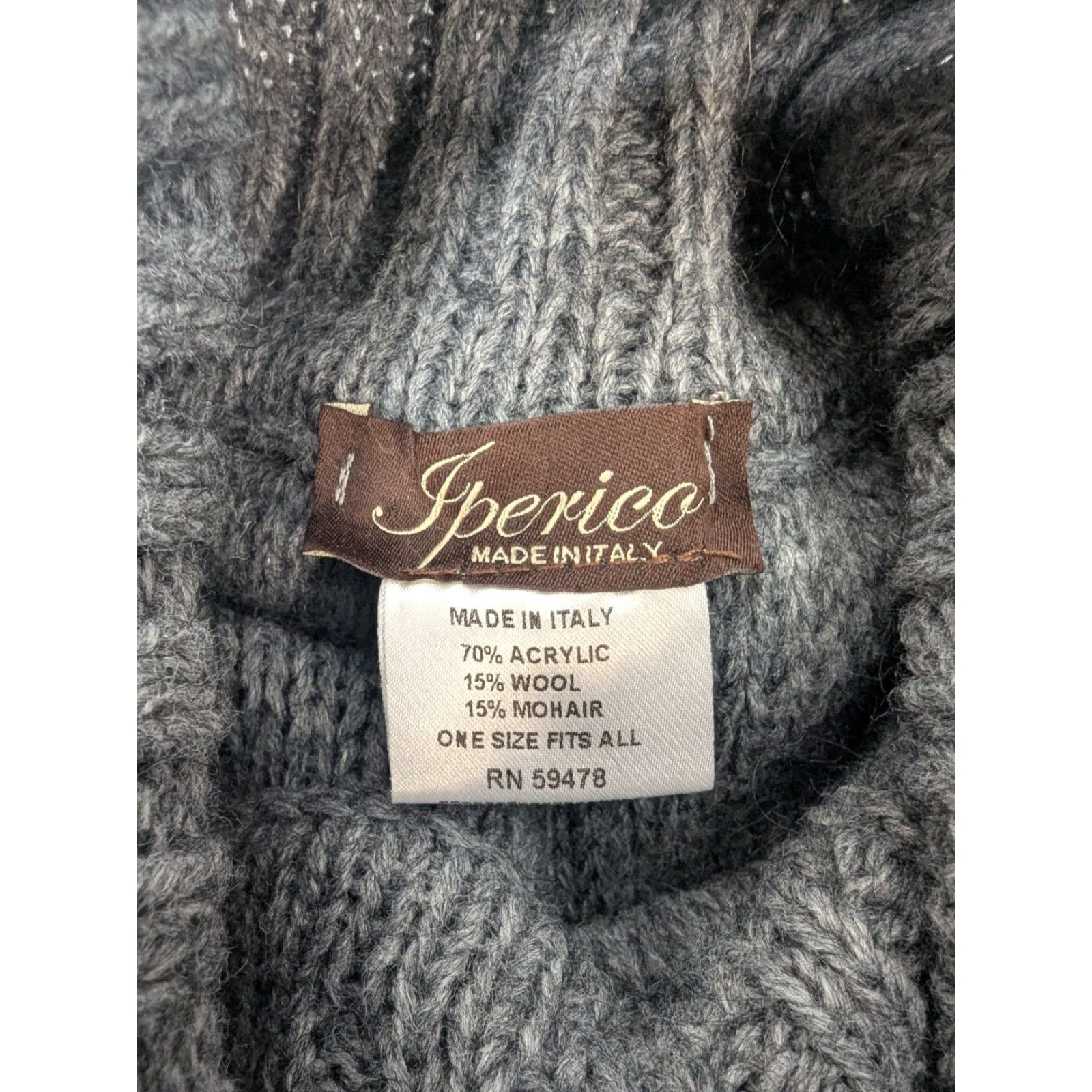 Peserico Iperico Italy Wool Mohair Grey Poncho Sweater Turtleneck One Size Old Money Size ONE SIZE - 5 Thumbnail