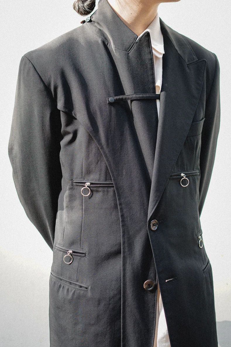 Yohji Yamamoto Yohji Yamamoto Yohji Yamamoto Black Double Pocket Blazer Size US M / EU 48-50 / 2 - 6 Thumbnail