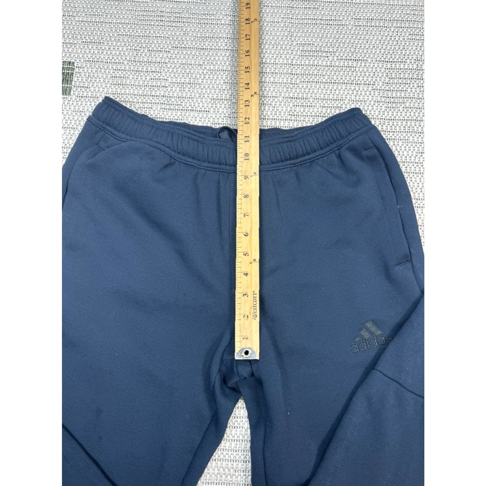 Adidas Adidas Track Pants Mens Medium Blue Mid Rise Drawstring Athleisure Gym Training Pants Blue Adidas Mens M Track Pants Size US 29 - 4 Thumbnail