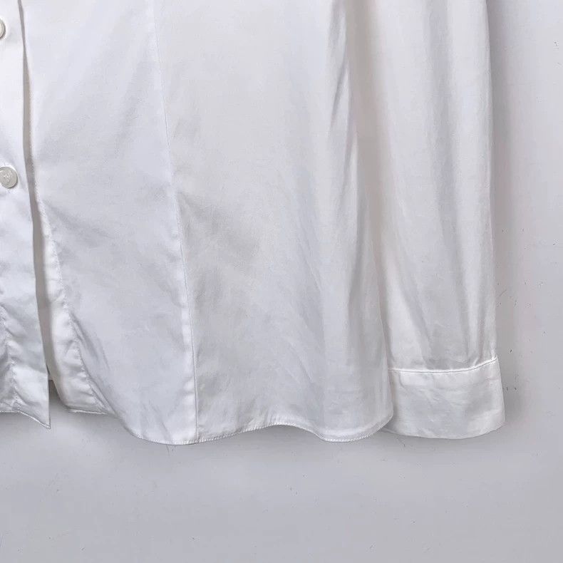 Prada Prada White waist-tight cotton long-sleeved shirt 2501-Next Size US XXS / EU 40 - 4 Thumbnail