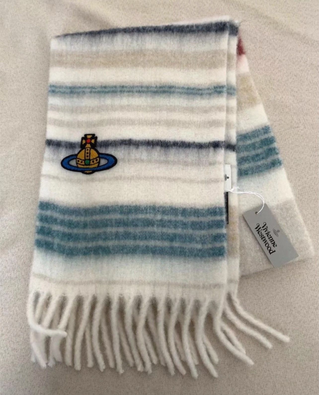 image of Wool Scarf Vivienne Westwood in Blue, Women's