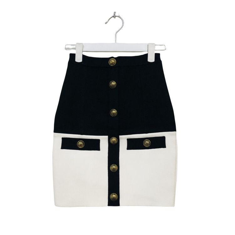 Balmain Balmain Colorblock Mini Skirt Size 34 Size 25" / US 0 / IT 36 - 1 Thumbnail