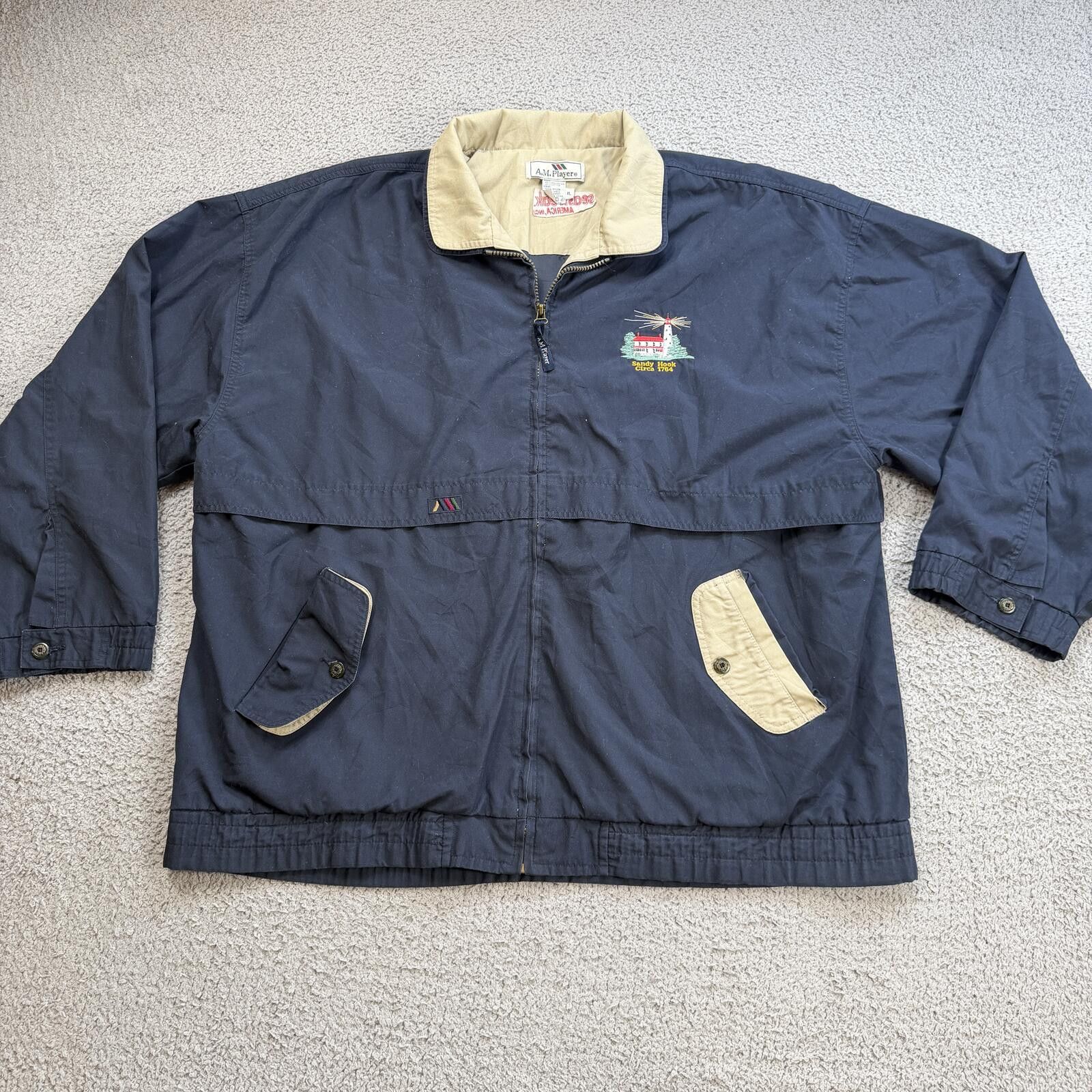 Other Vintage Sandy Hook Lighthouse Windbreaker Jacket Navy XL 90s Size US XL / EU 56 / 4 - 1 Thumbnail