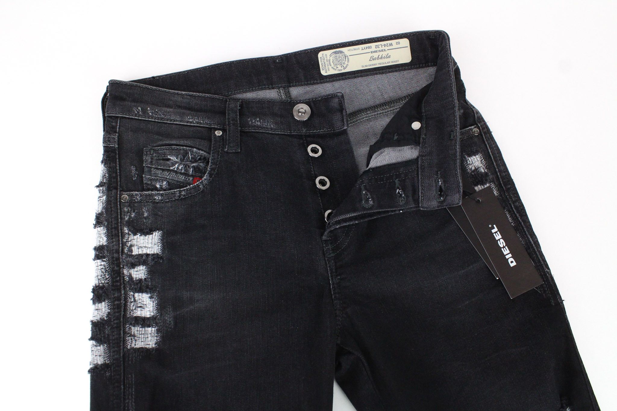 Diesel BABHILA 084YT W24/L32 Grey Distress Girls Jeans 71179 Size 24" / US 00 / IT 34 - 7 Thumbnail