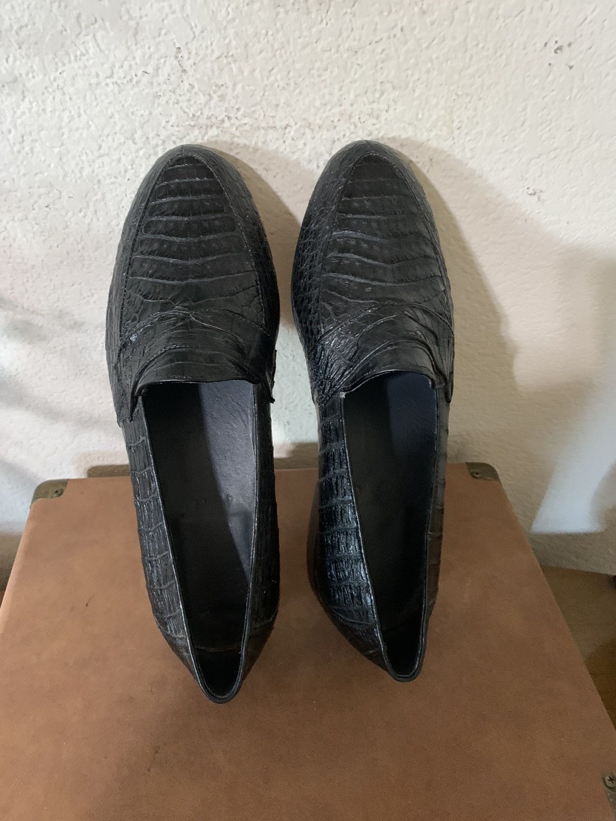 Bally × Vintage Cayman Croc slip on Penny loafers Size US 9 / EU 42 - 6 Thumbnail