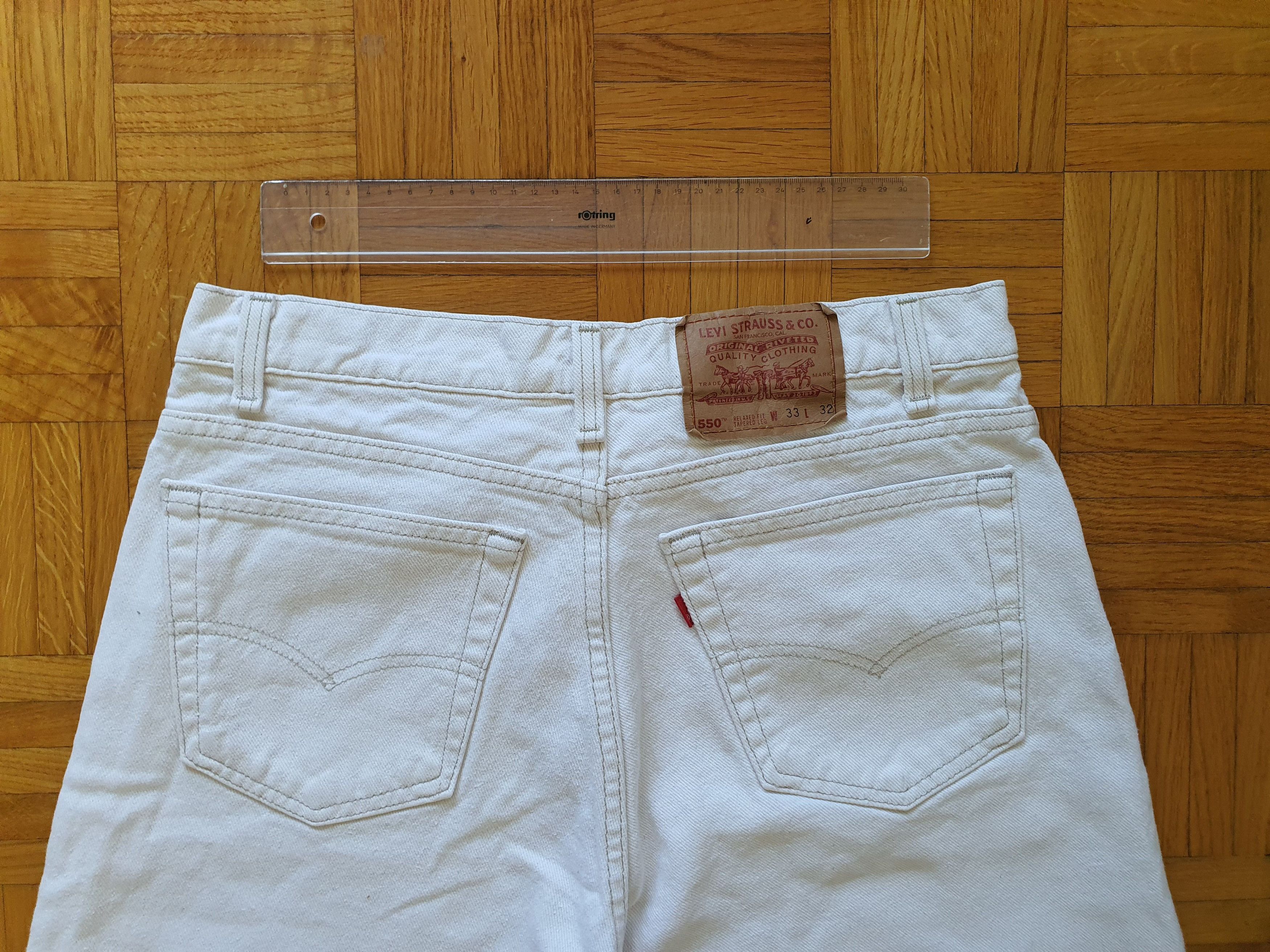 Levi's Vintage (Made in USA) 550 Denim Jeans - Cream White Size US 33 - 9 Thumbnail