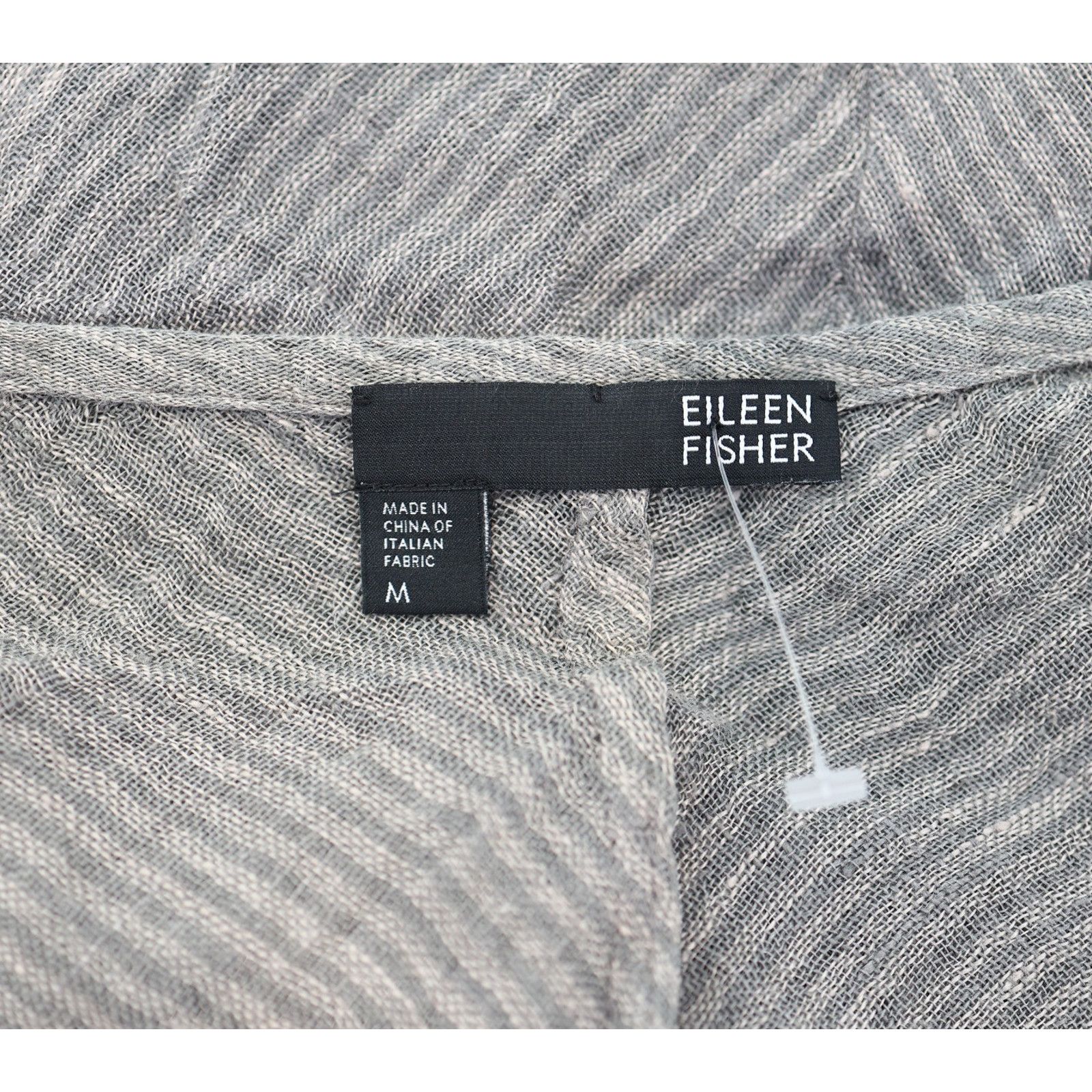 Eileen Fisher EILEEN FISHER Gray Chevron Striped Linen Top Blouse Size M Size M / US 6-8 / IT 42-44 - 5 Thumbnail