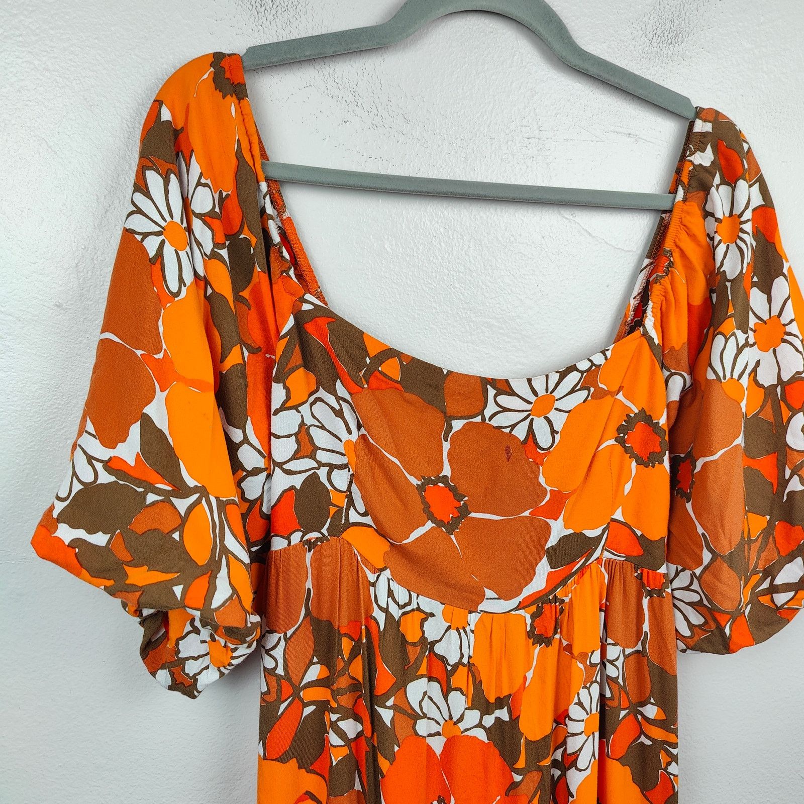 FAITHFULL Faithfull the Brand Kiowa Dress Womens US 6 Retro Orange Size M / US 6-8 / IT 42-44 - 2 Thumbnail