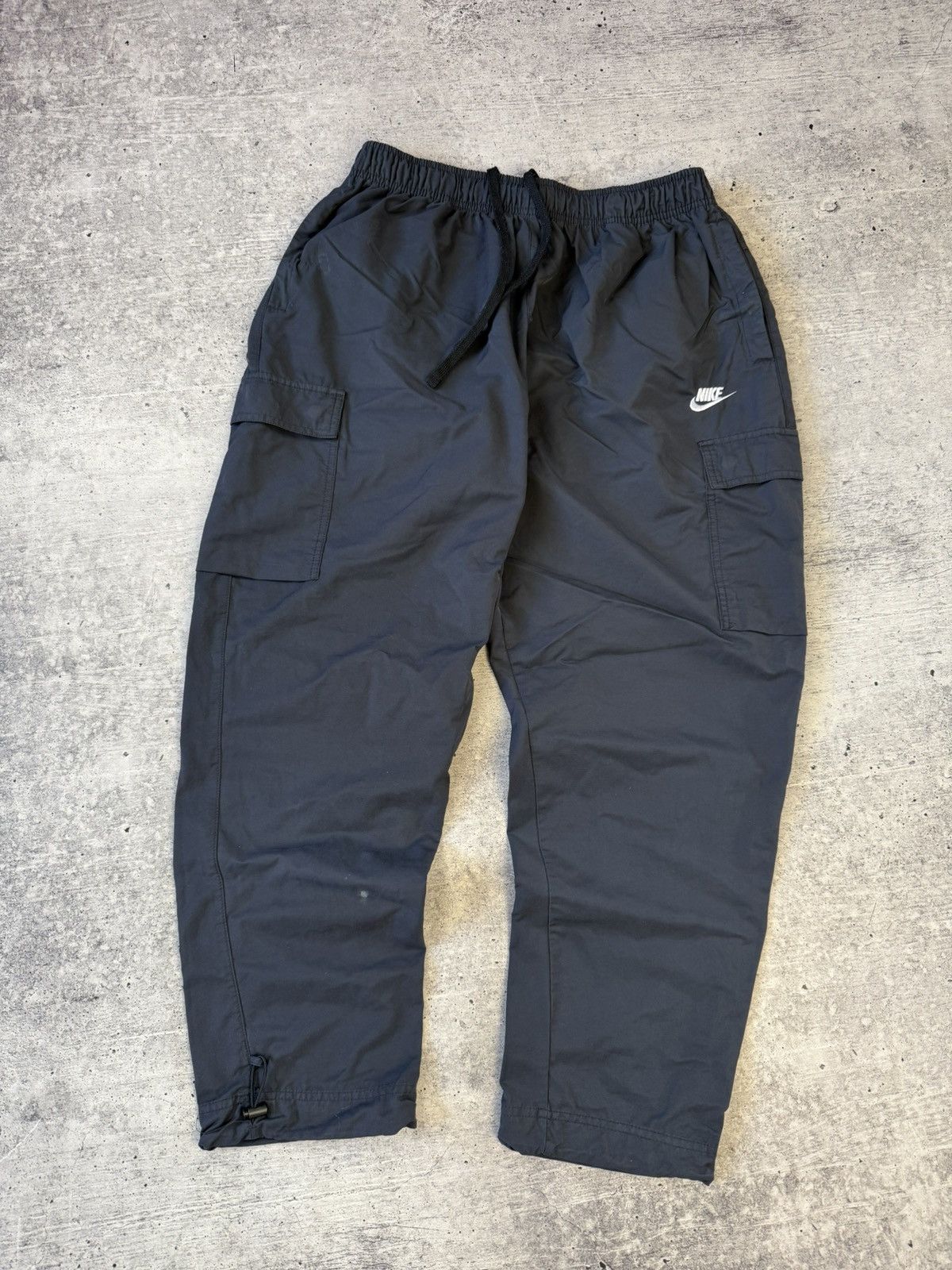 Nike × Vintage Vintage Nike buggy track pants black nylon swoosh 