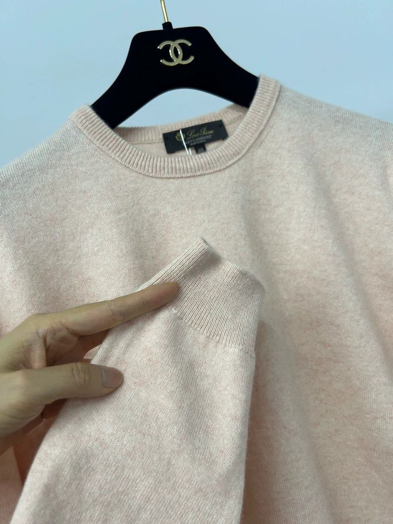 Loro Piana LORO PIANA Pink logo embroidered cashmere sweater Size XS / US 0-2 / IT 36-38 - 6 Thumbnail
