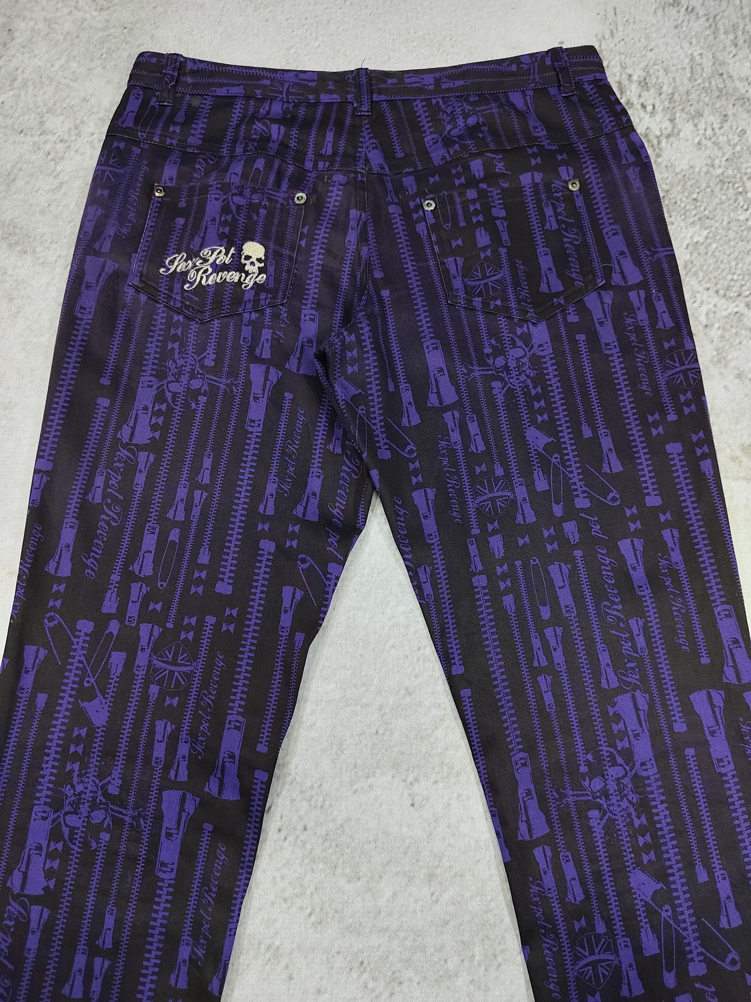 Sex Pot ReVeNGe 00s Sex Pot Revenge🇯🇵Archive Zipper Print Punk Skinny Pant Size US 30 / EU 46 - 5 Thumbnail