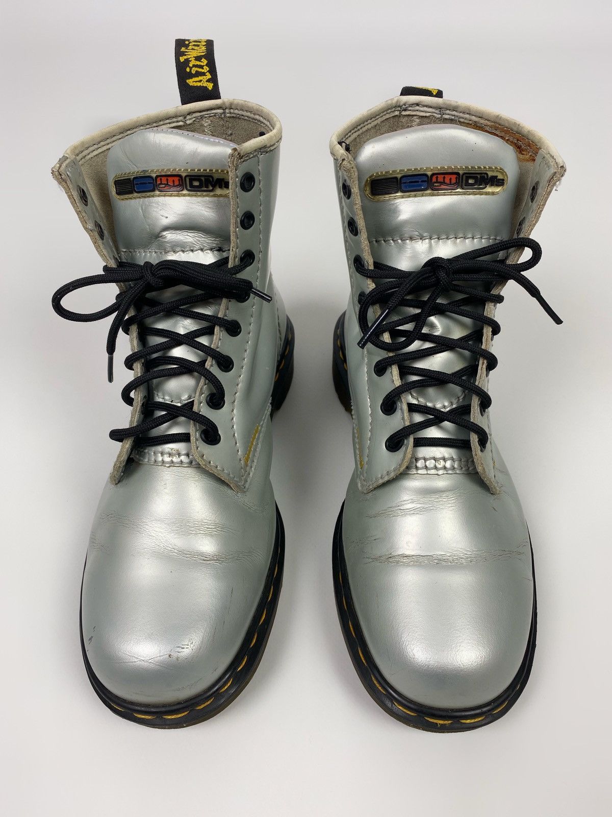 Dr. Martens 2000s Vintage Dr. Martens 9566 Silver 8-Eye Boots Made in UK Size US 9.5 / IT 39.5 - 5 Thumbnail
