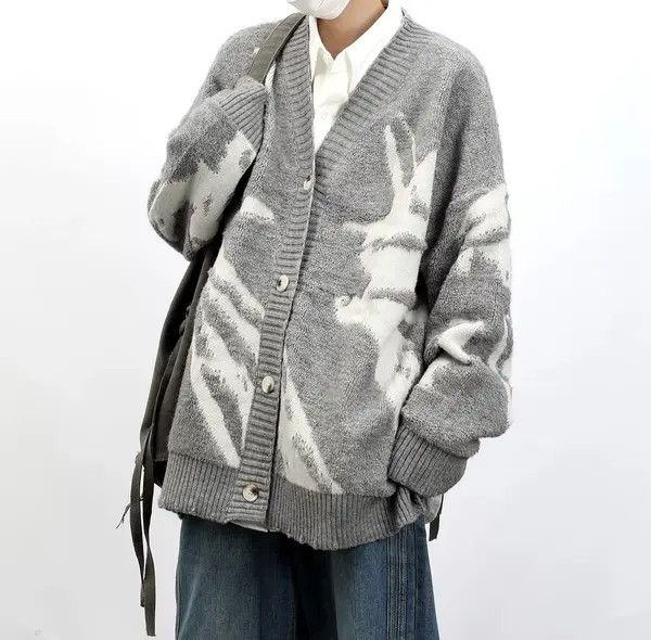 VIBE Streetwear Knitted Oversized Design Cardigan Sweater Size US XL / EU 56 / 4 - 5 Thumbnail