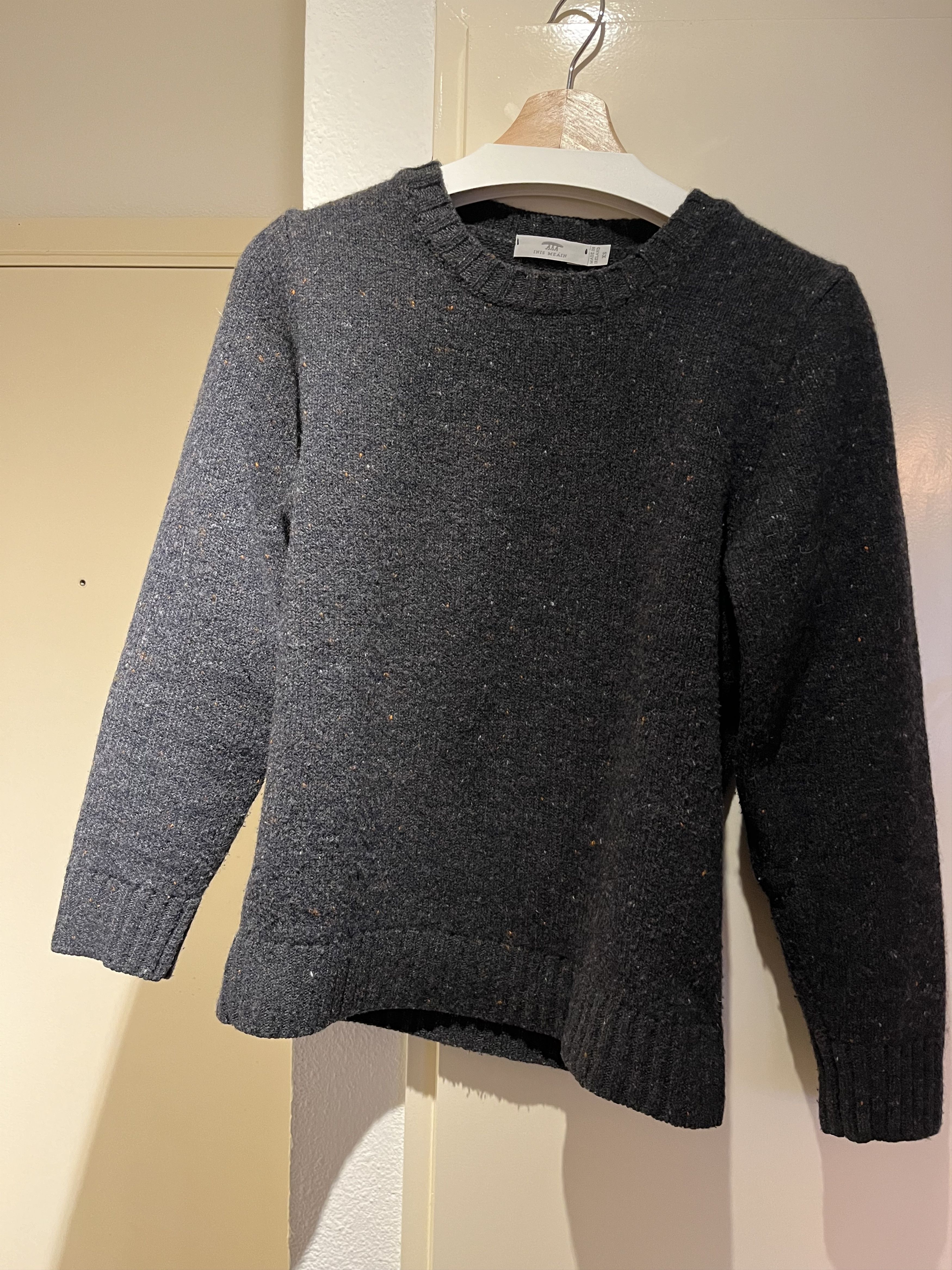 image of Inis Meain Donegal Merino Wool And Cashmere-Blend Sweater in Dark Brown, Men's (Size XS)