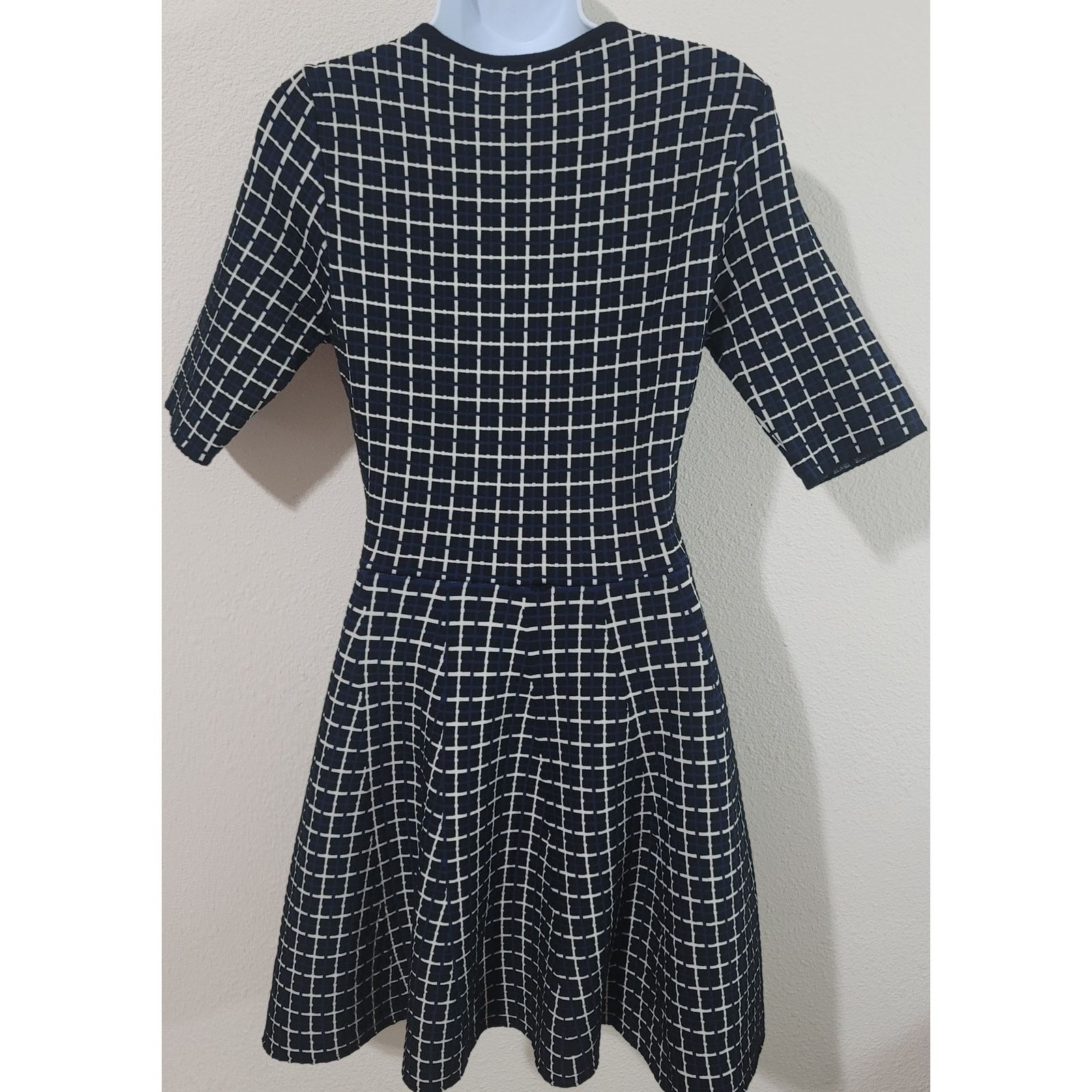 Topshop TopShop Black Blue Plaid Flippy Skater Dress 6 Fit & Flare Size M / US 6-8 / IT 42-44 - 2 Thumbnail