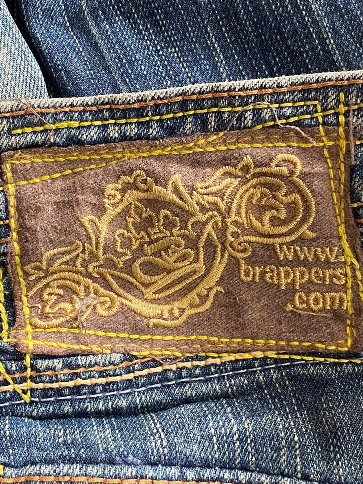 Japanese Brand Brapper Faded Wash Whiskered Style Boot Cut Jeans Size US 28 / EU 44 - 11 Thumbnail