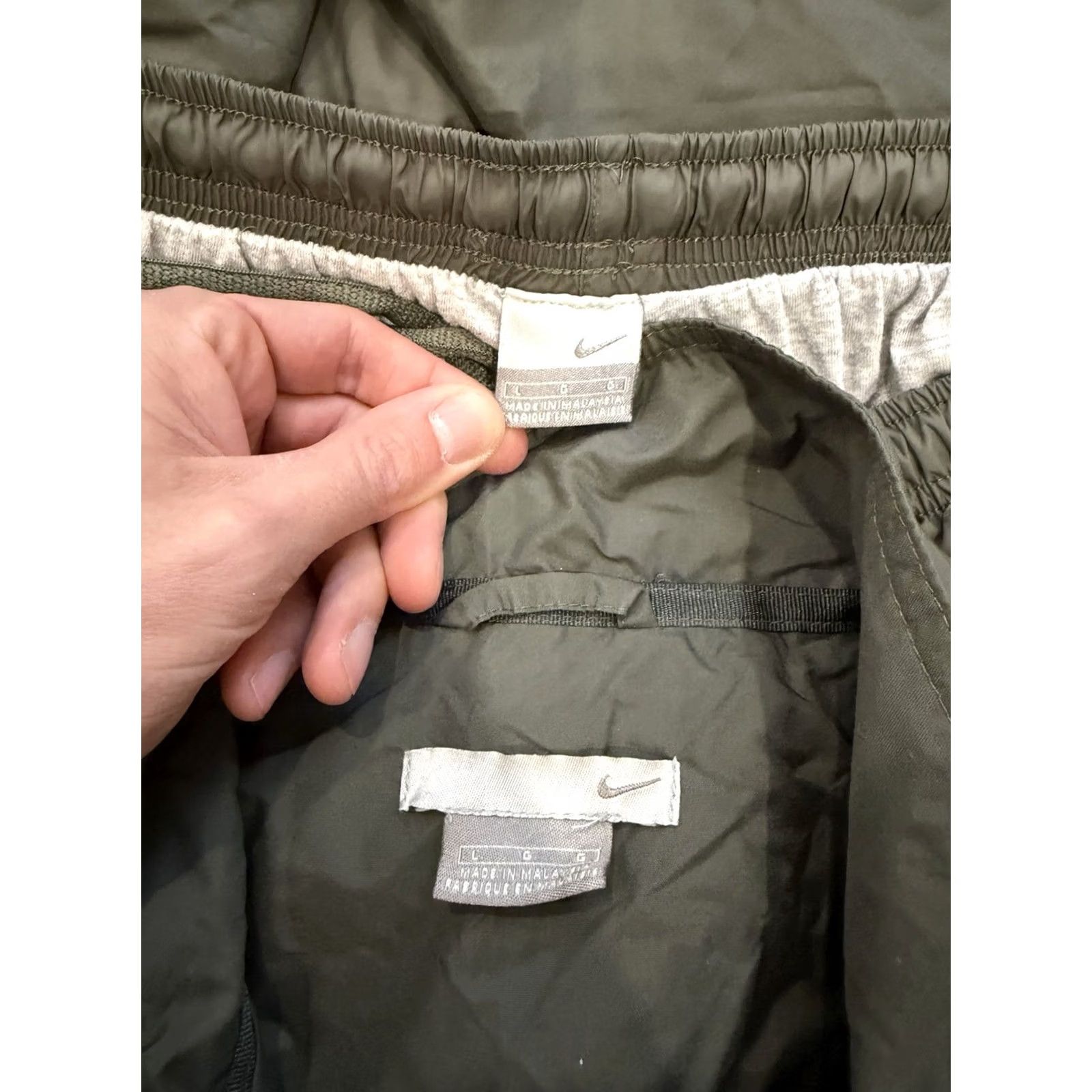 Nike VINTAGE Nike Tracksuit Mens Large Y2K 90s Windbreaker Jacket & Pants Set Green Size 42R - 3 Thumbnail