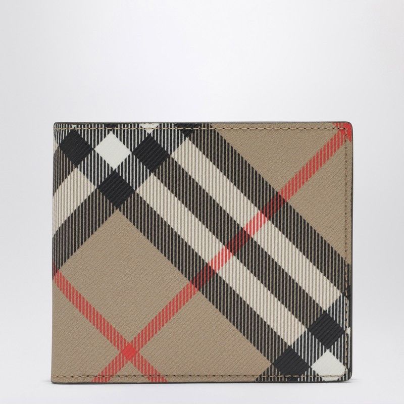 Burberry Burberry Beige Check-Pattern Wallet Size ONE SIZE - 1 Thumbnail