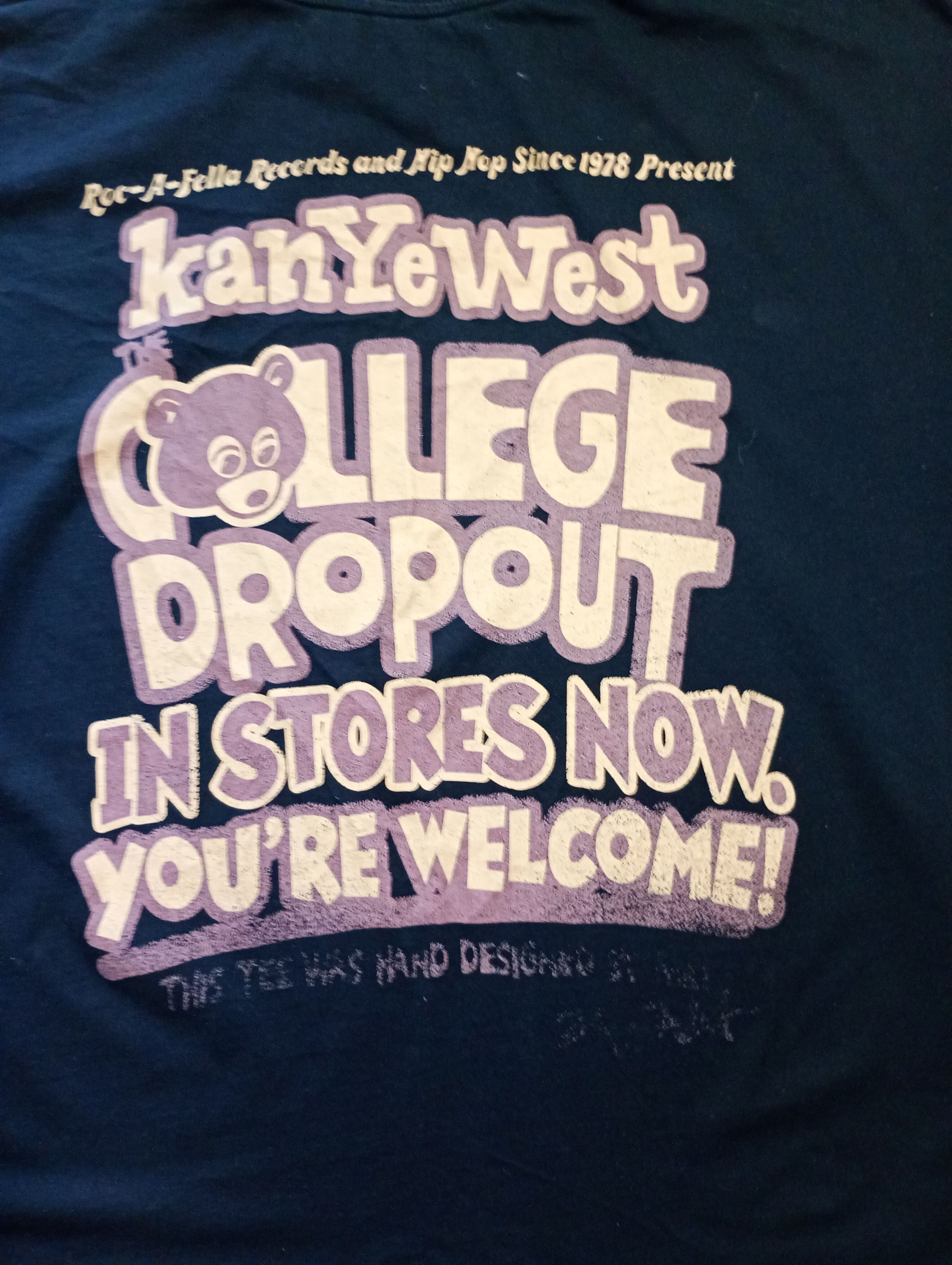 Band Tees Greazy Tees Kanye West College Dropout T-Shirt Size US XXL / EU 58 / 5 - 14 Thumbnail
