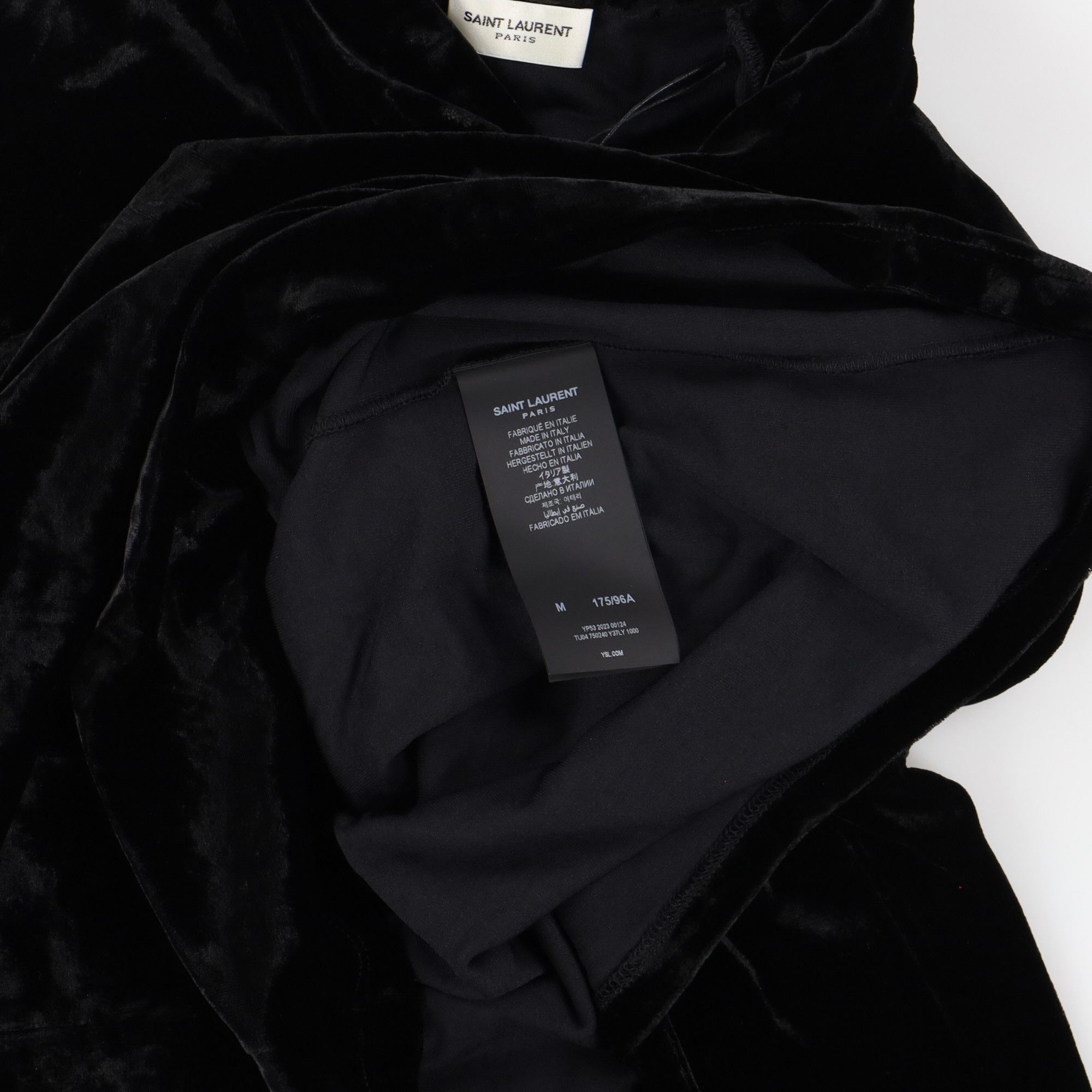 Saint Laurent Paris Black Shawl Collar Velvet Top Size US M / EU 48-50 / 2 - 5 Thumbnail