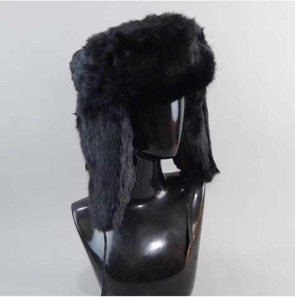 Japanese Brand Rabbit Fur Earflap Trapper Russian Cap SIze S Size ONE SIZE - 1 Thumbnail