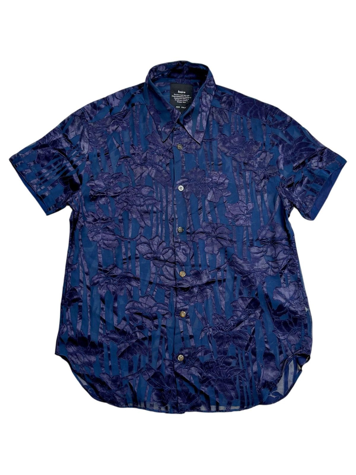 Bajra Archive Bajra - Jacquard Floral Mesh Button Shirt Size US M / EU 48-50 / 2 - 1 Thumbnail