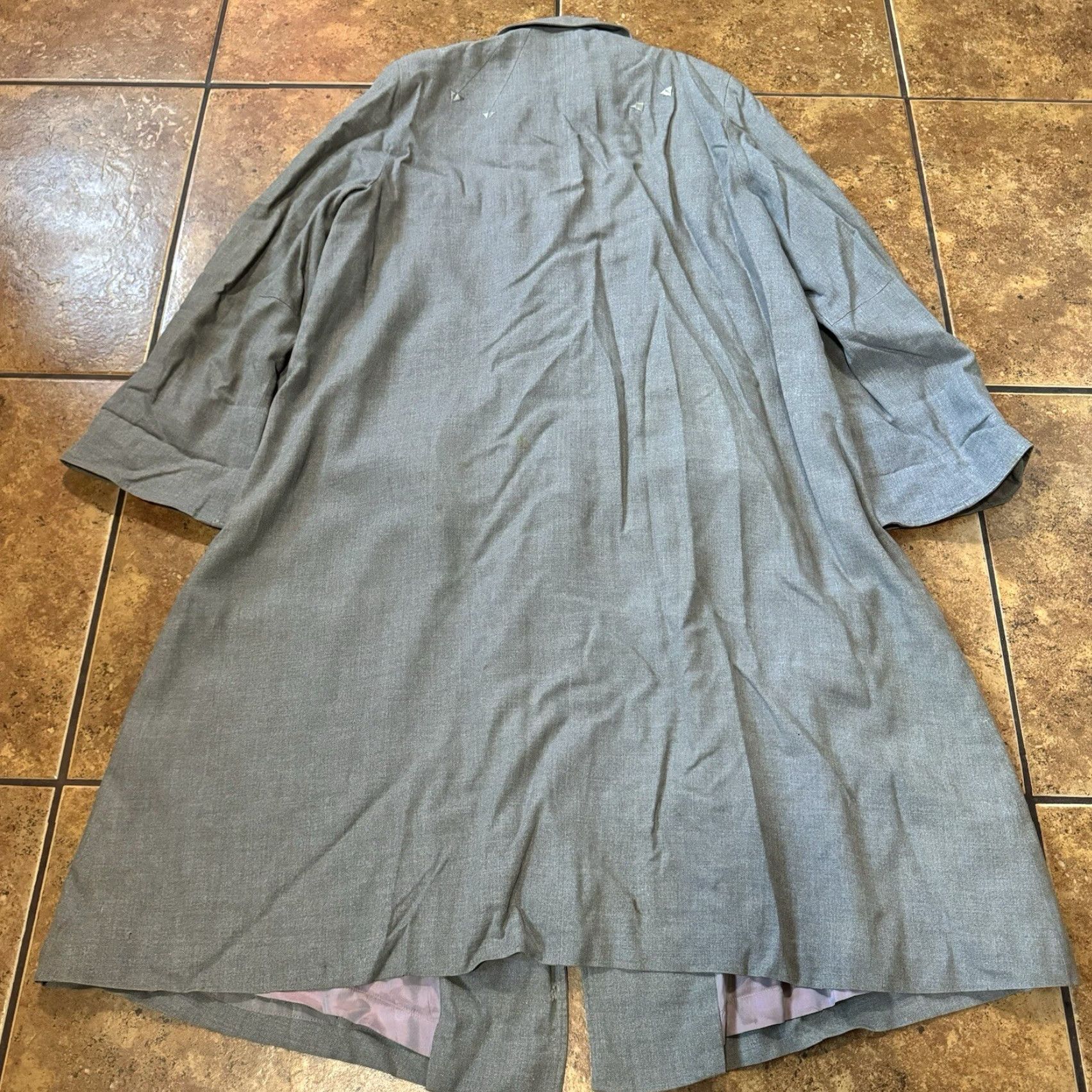 Vintage VTG 1950s Wool Duster Coat Jacket Grey Rockabilly Bonar Custom Tailor of Denver SMALL Mens Size US S / EU 44-46 / 1 - 4 Thumbnail
