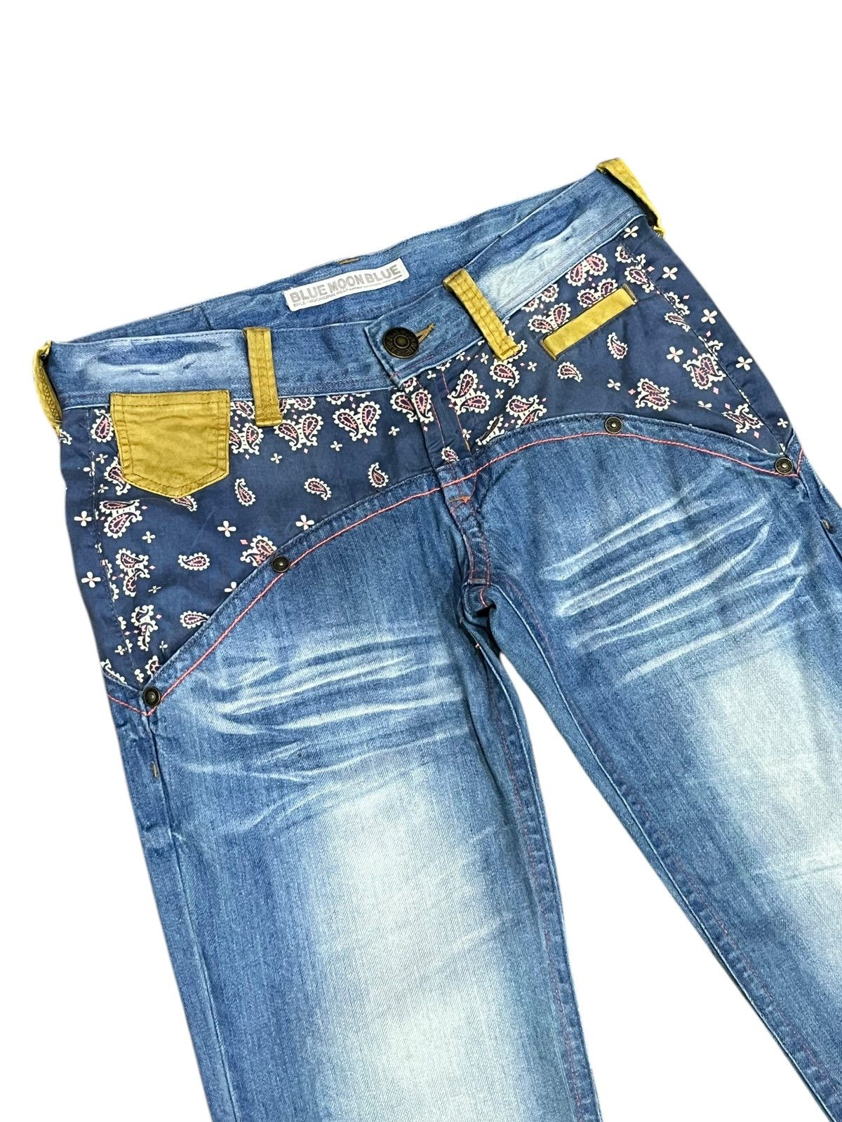 Vintage 🌜DOPE🔥90’s BMB BEACH BOARDING PASS Spell Out Paisley Jeans Size US 30 / EU 46 - 7 Thumbnail