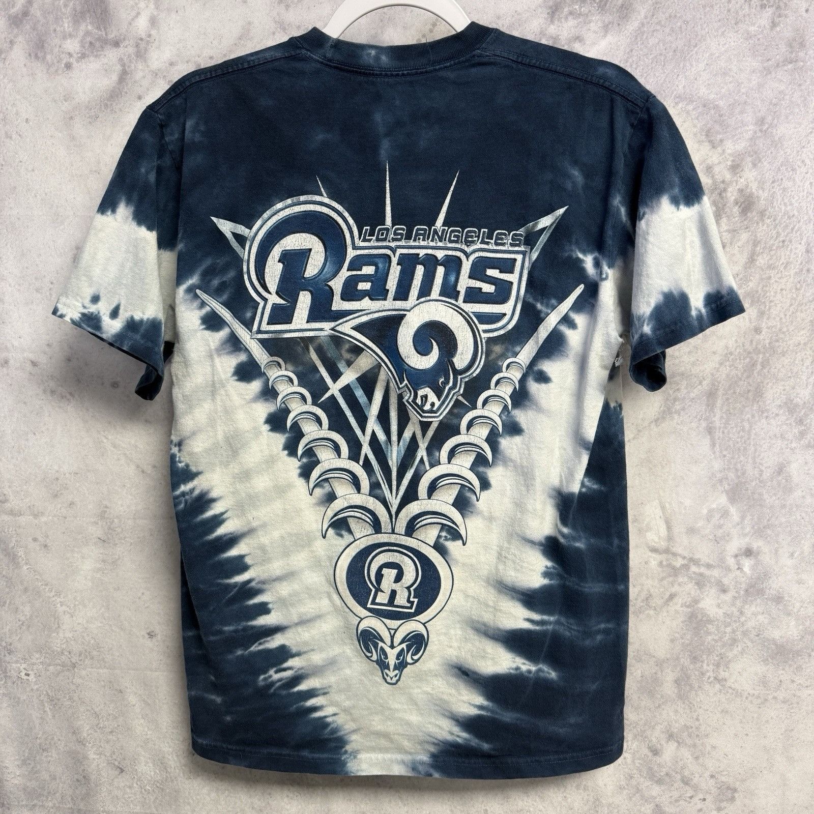 NFL Los Angeles Rams Tie Dye T Shirt Mens Medium Blue Short Slee Size US M / EU 48-50 / 2 - 2 Thumbnail