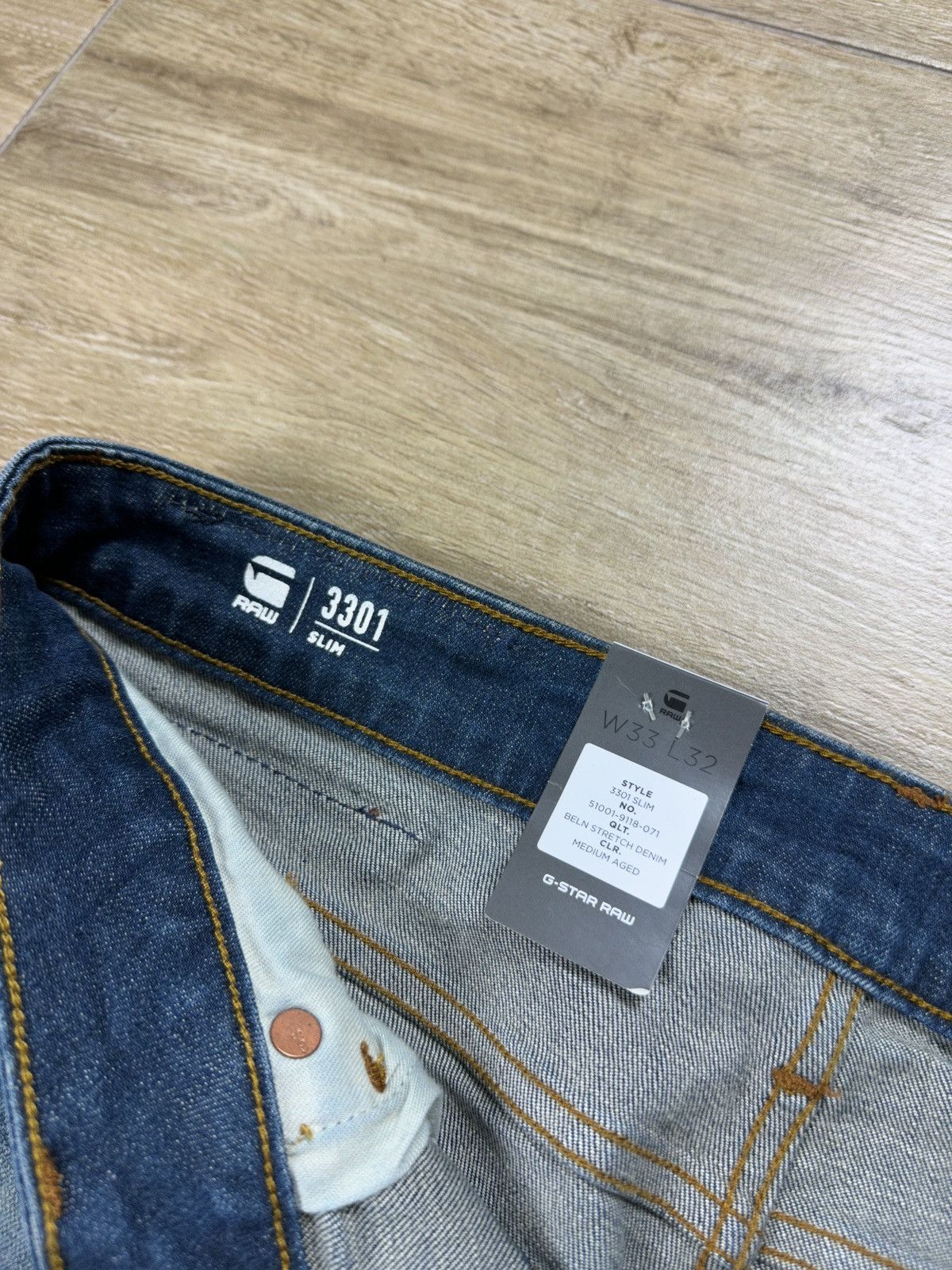 G-Star NEW🏷️ G-Star Raw 3301 Slim Denim Jeans Size US 33 - 5 Thumbnail