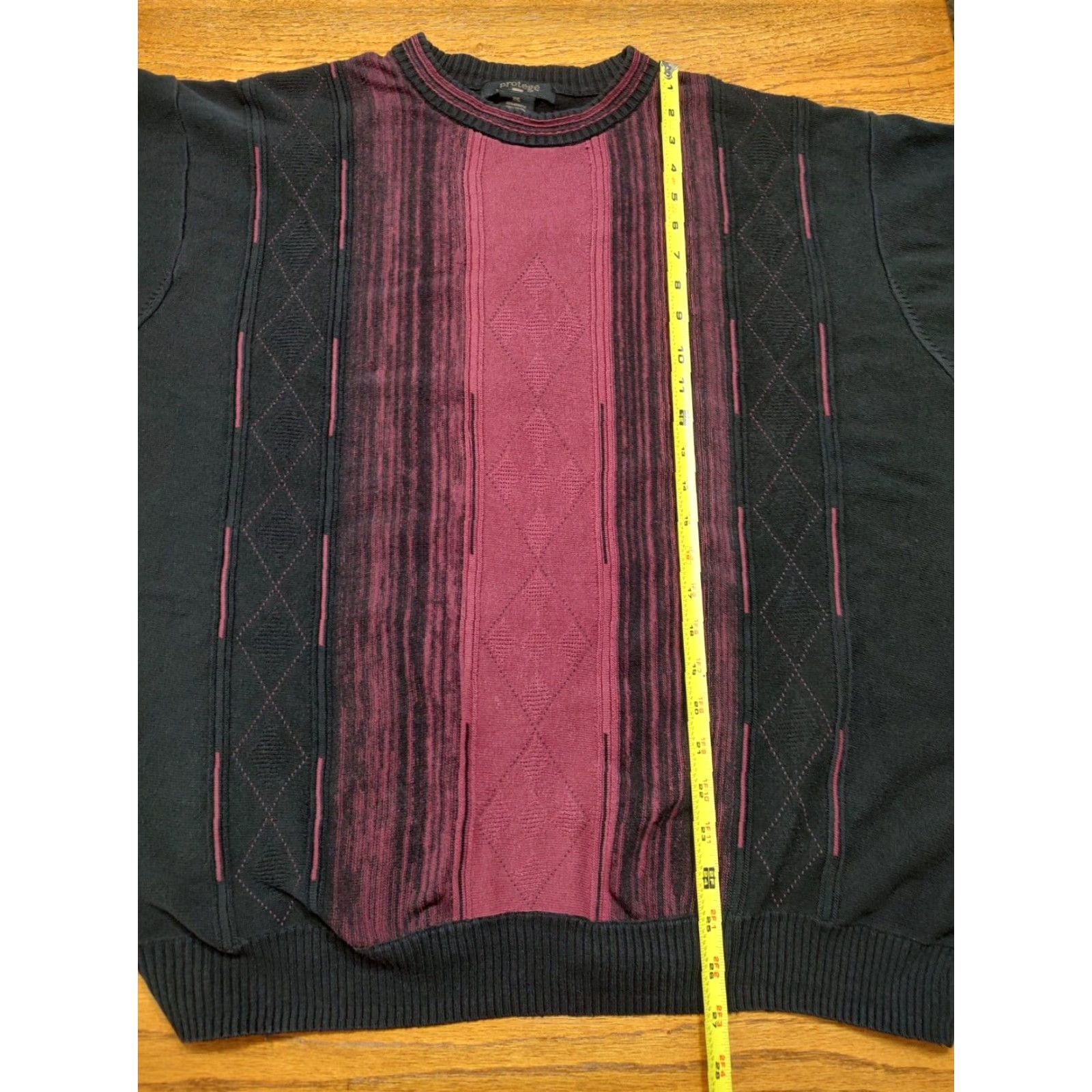 Vintage VINTAGE Protege Collection Textured Black Red Cosby Sweater Mens XXL Size 2XL Crew Neck Knit Pullover Geometric 90s USA Size US XXL / EU 58 / 5 - 6 Thumbnail