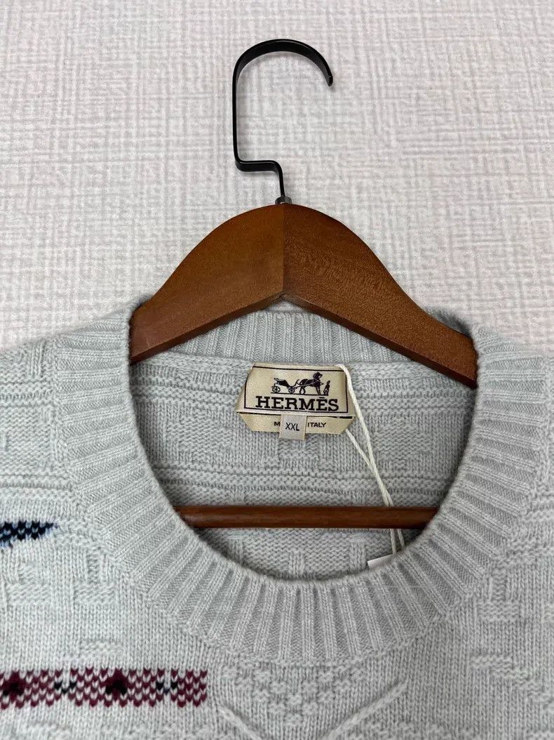 Hermes Hermes Jacquard knit cashmere sweater Size US XXL / EU 58 / 5 - 3 Thumbnail