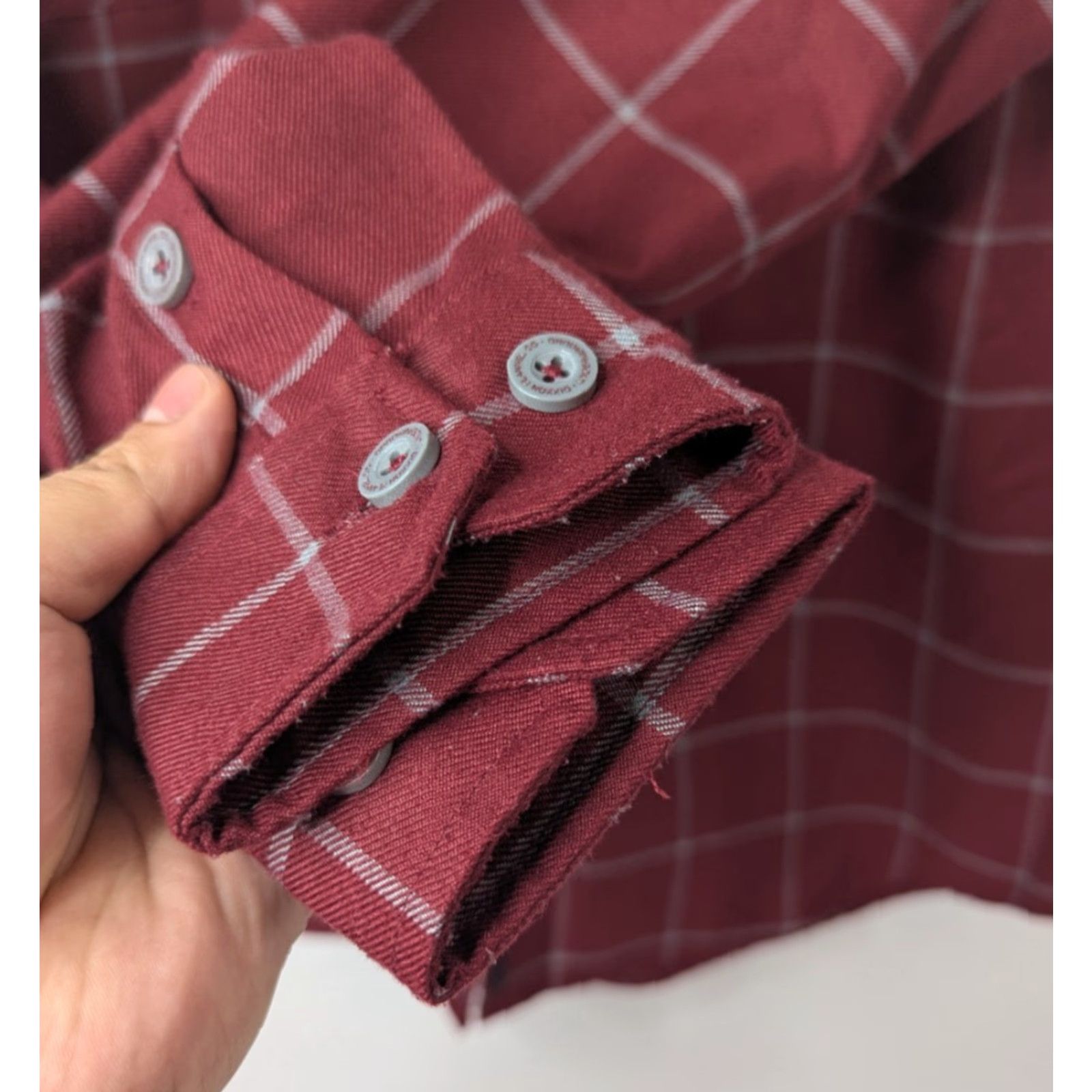Vintage Dixxon Shirt Women Large The Underground Burgundy Pearl Snap Long Sleeve Plaid Red Button-Up Casual Travel Workwear Size L / US 10 / IT 46 - 3 Thumbnail