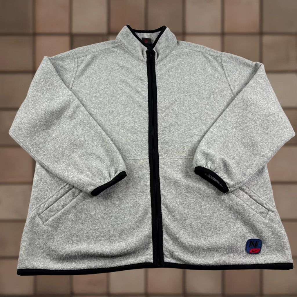 Nike VINTAGE Nike Jacket Mens Large Gray Fleece Full Zip Pockets Casual 90s Windbreaker Logo Full Zip Mens Size US L / EU 52-54 / 3 - 1 Thumbnail