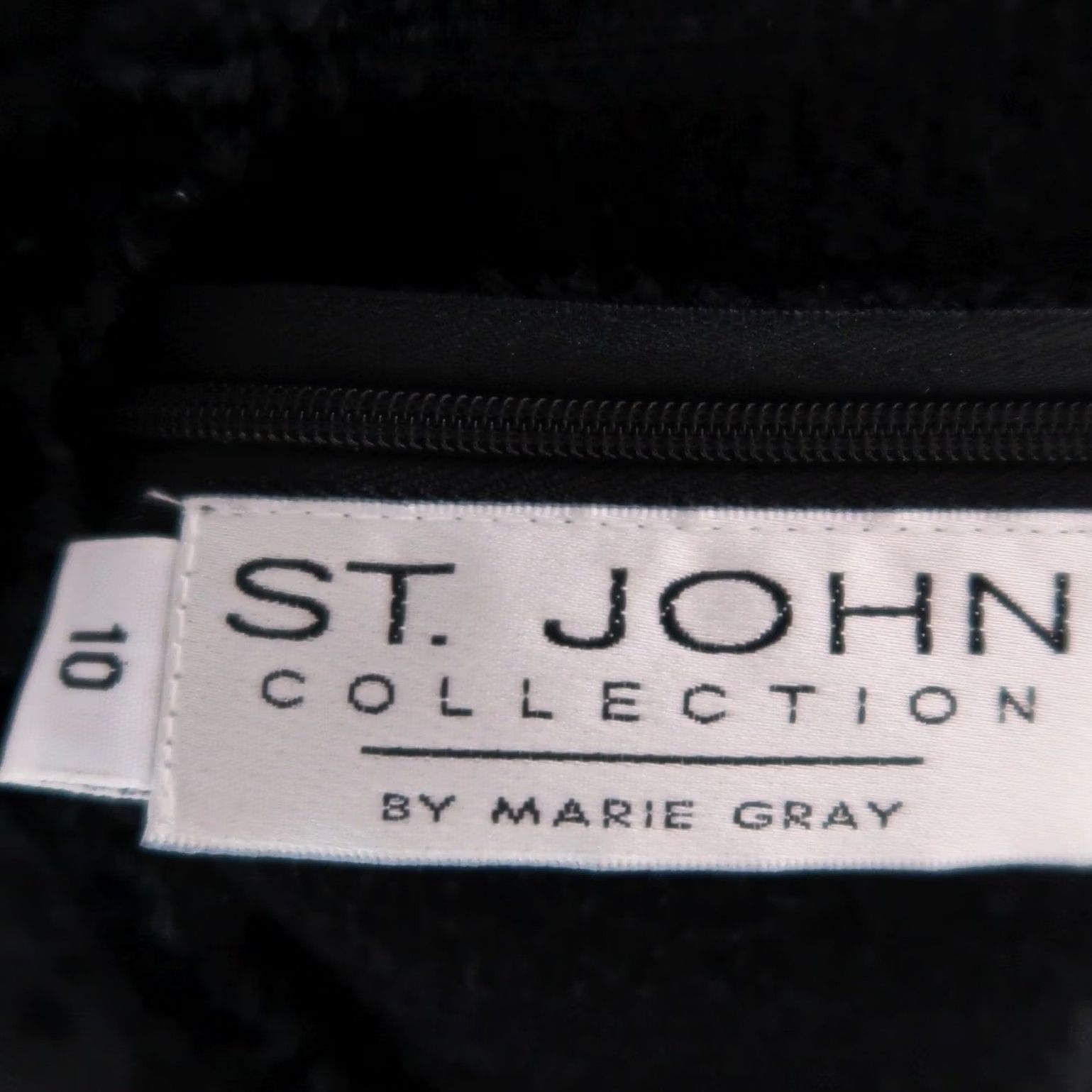 St. John VINTAGE St. John Black Chenille Knit Long Sleeve Midi Dress 10 Womens Fall Winter 80s 90s Business Formal Party/Cocktail Workwear 10 Womens Size L / US 10 / IT 46 - 6 Thumbnail