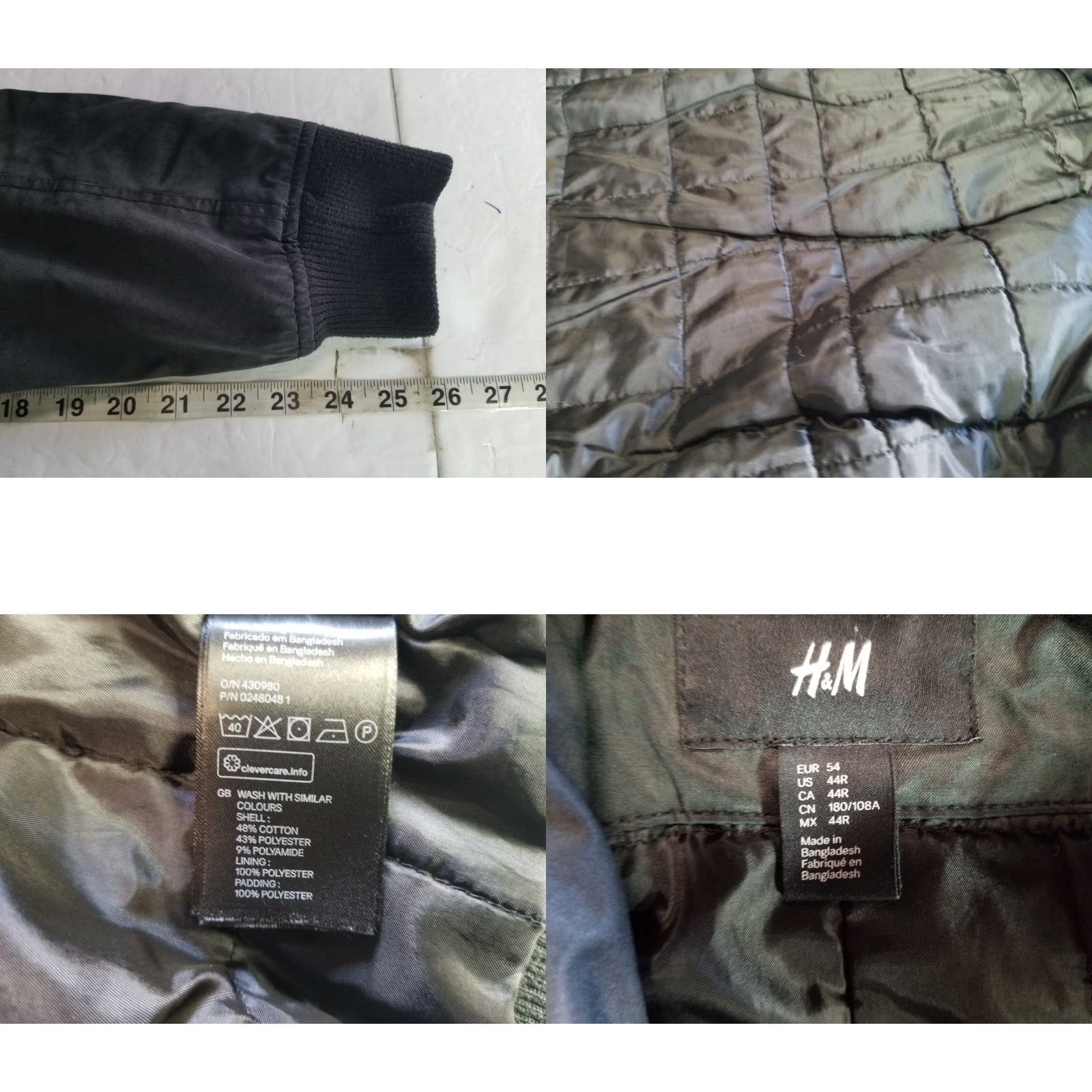 H&M H&M Jacket Bomber Black Waxed Cotton Button-Down Zip 44R Men’s Size US S / EU 44-46 / 1 - 8 Thumbnail